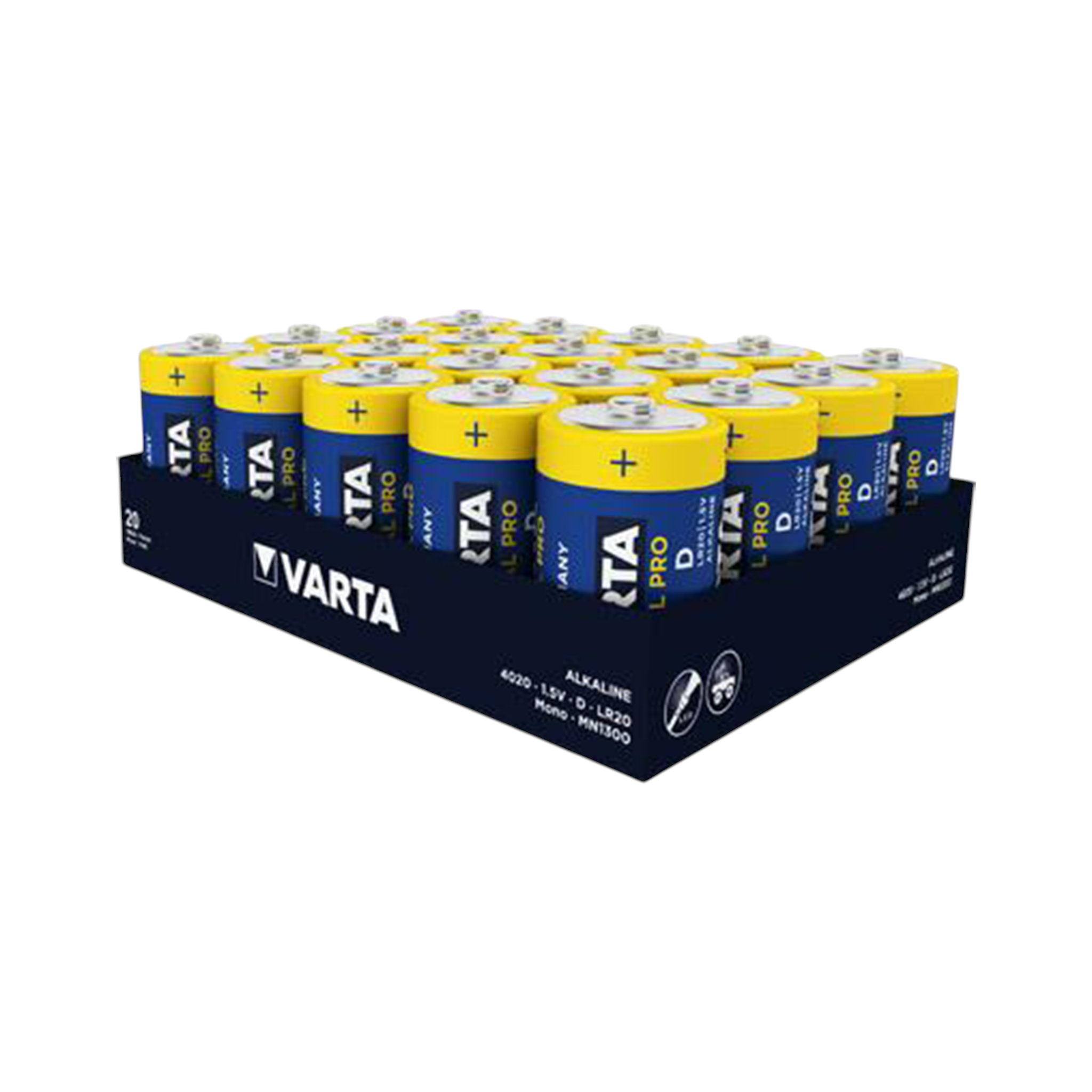 VARTA 4020 Industrial Pro D / LR20 Mono Alkaline Batterie 1,5V  20er Pack