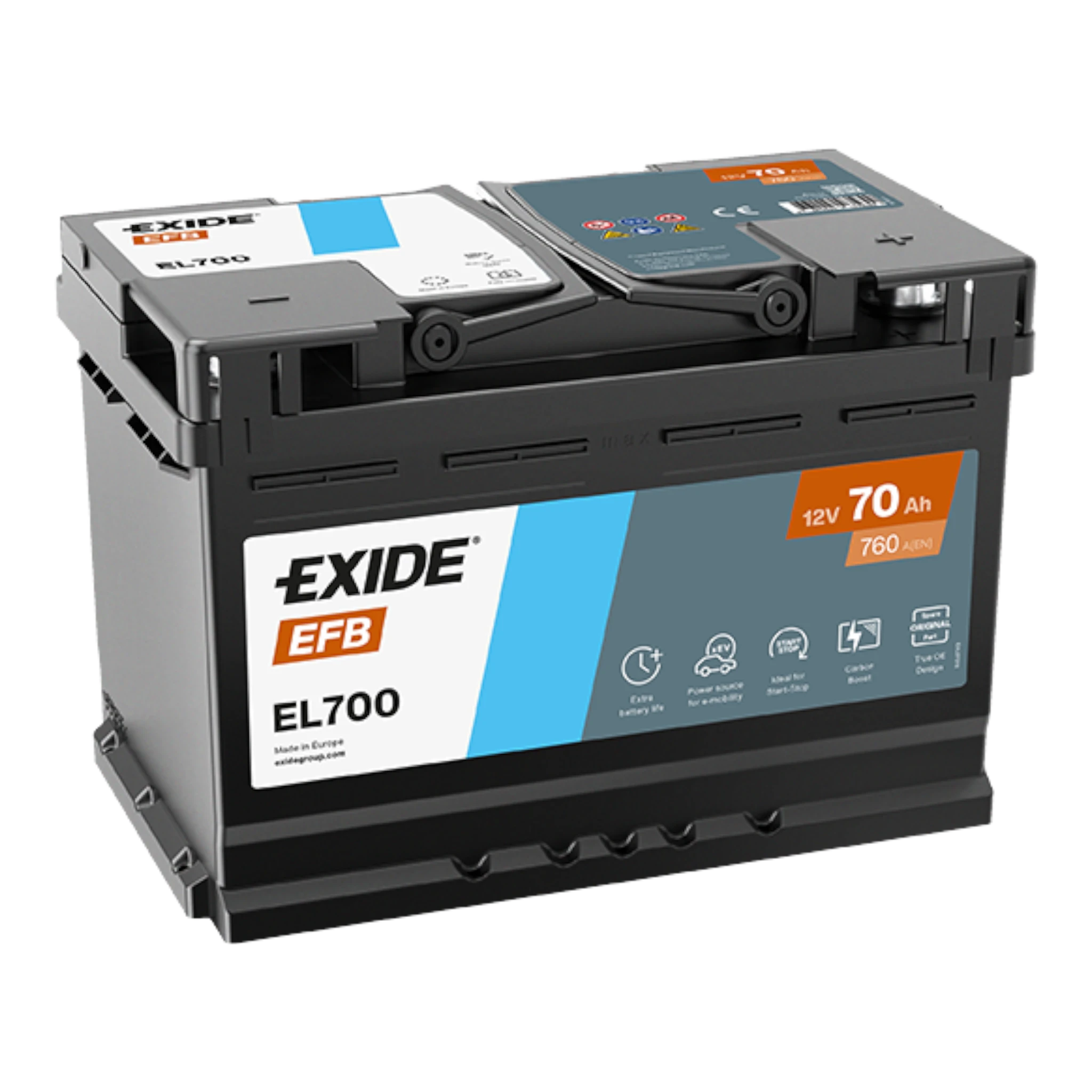 EXIDE EL700 EFB Pb Starterbatterie  12V 70Ah/C20 - 760A(EN)