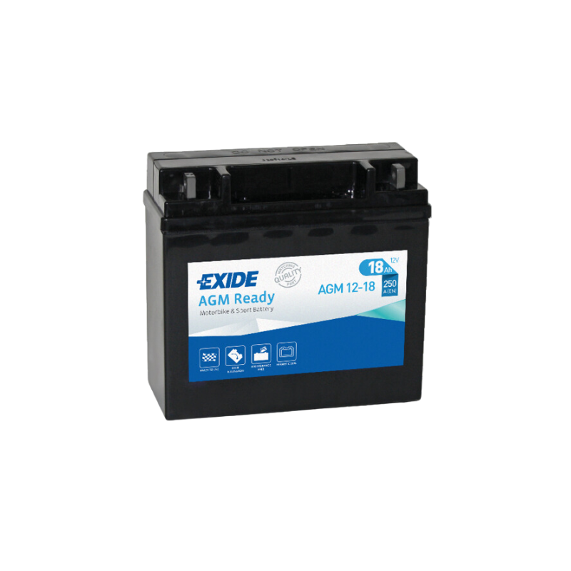 EXIDE AGM12-18 12V 18Ah 250A Motorradbatterie WF