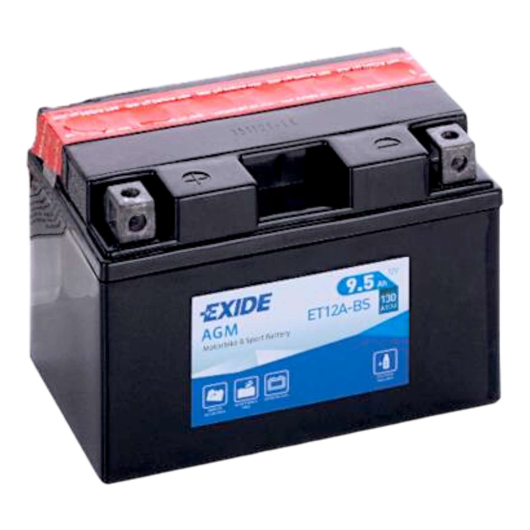 EXIDE ET12A-BS 12V 10Ah - 130A (EN) +/- Motorradbatterie WF