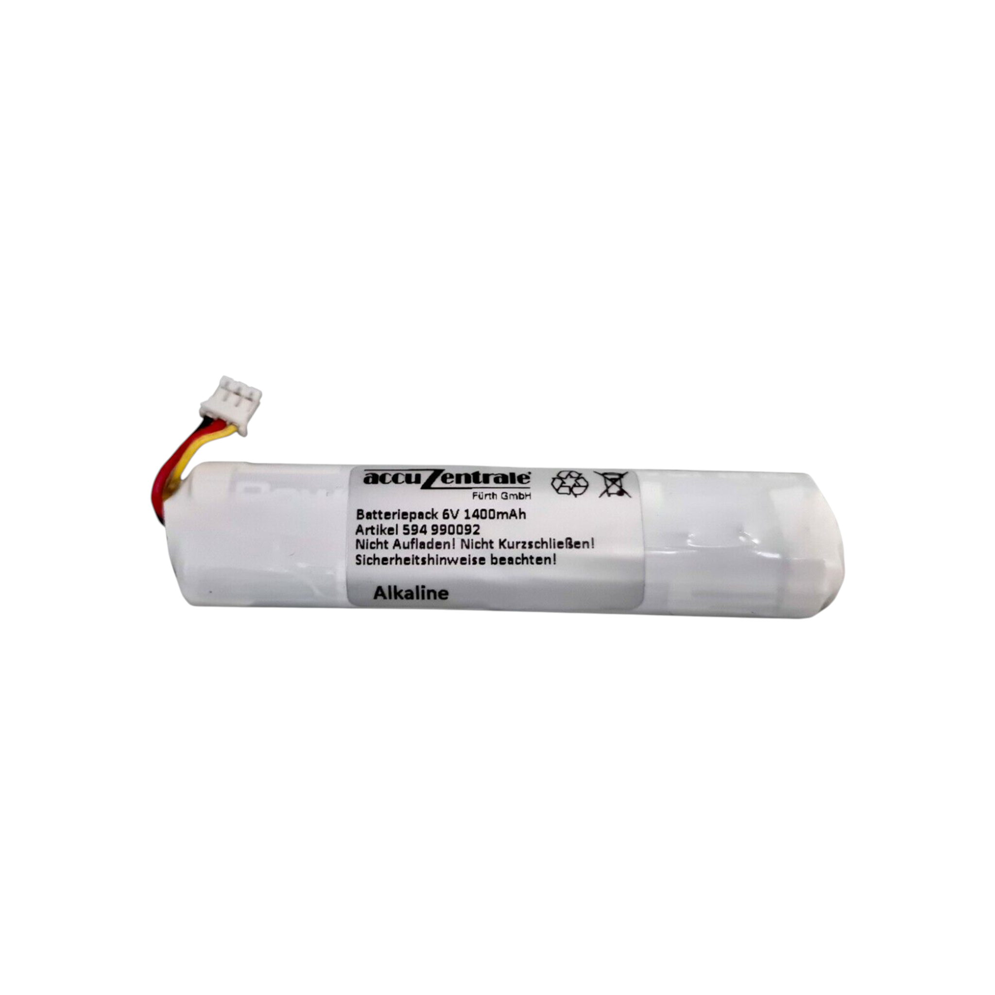 Konfektion Batterie passend für TELENOT BP3 Alkaline 6V 1,4Ah LR03 mit 3-poligem Stecker