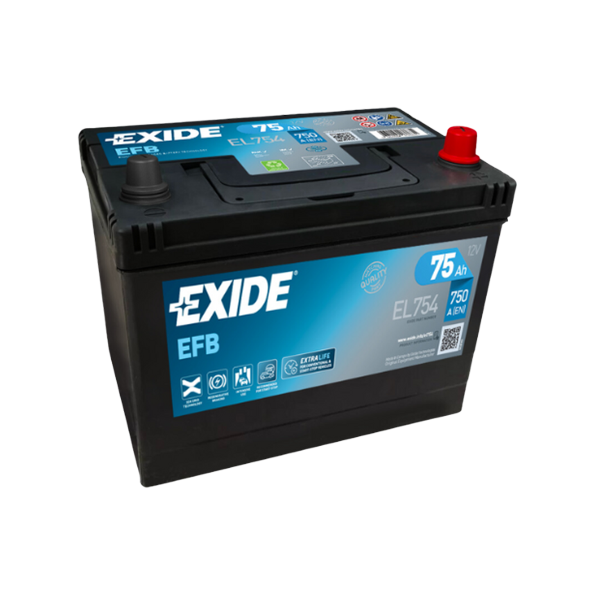 EXIDE EL754 EFB Pb Starterbatterie 12V 75Ah(C20) 750A(EN)