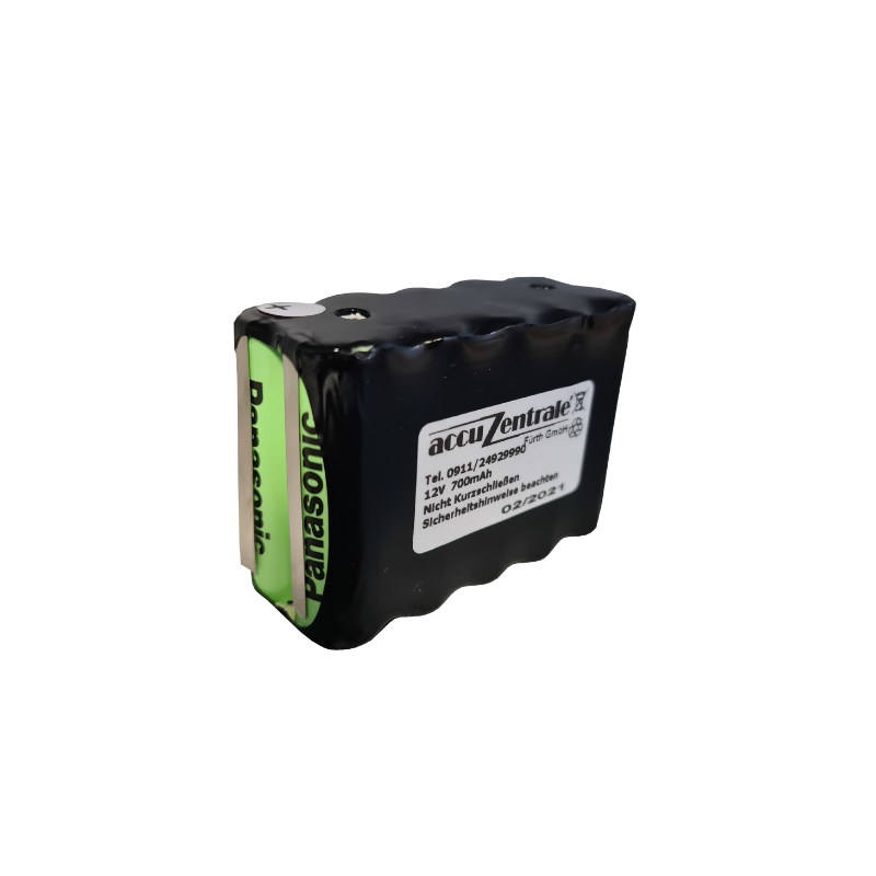 Konfektion Akku für RWA Rauchwarnanlagen 12V 700mAh Ni-Cd eingeschrumpft mit Löchern