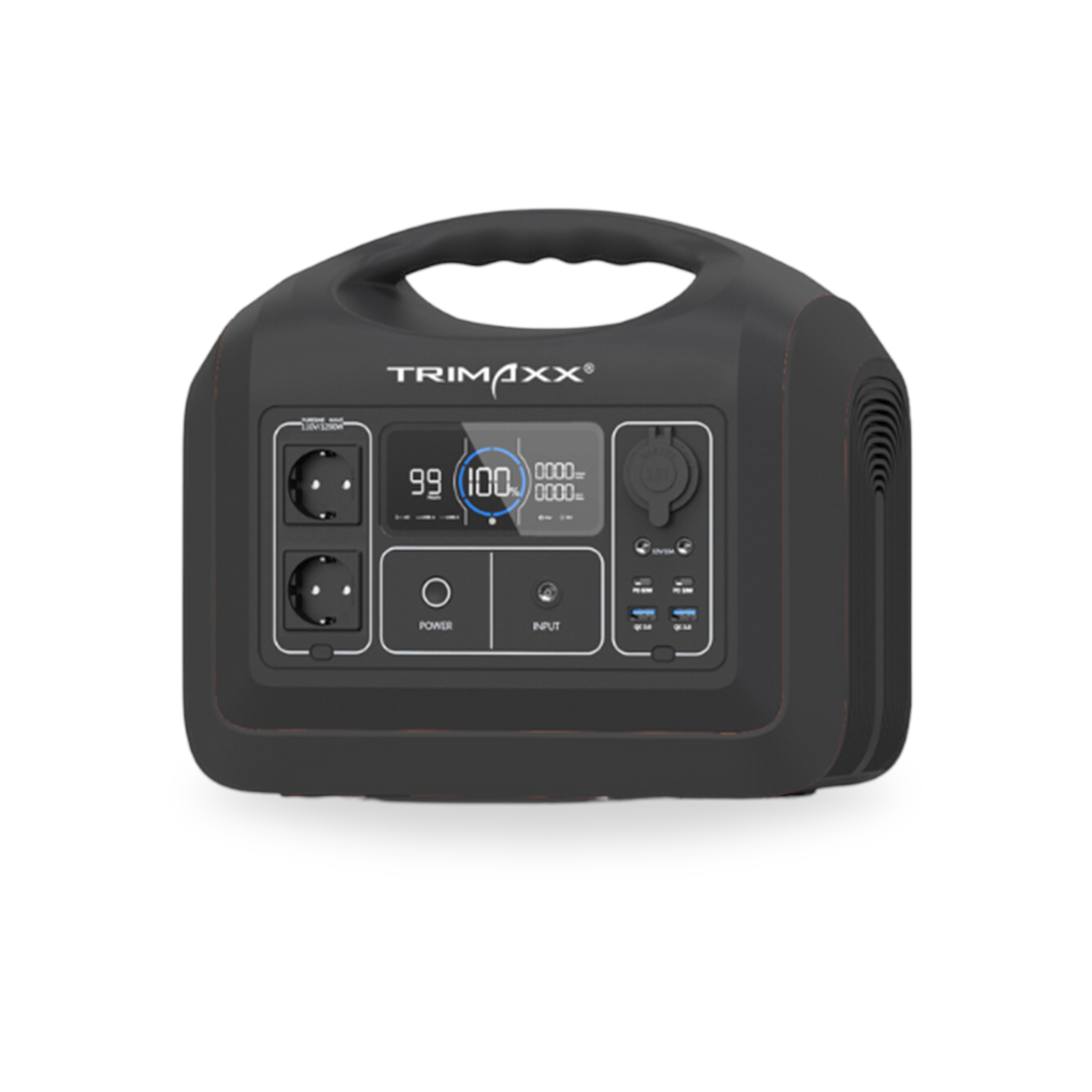 TRIMAXX PPS 1.2 easy  Portable Powerstation  992Wh LiFePo4  Tragbare Stromversorgung in Kofferformat inkl. Wechselrichter bis 1200Watt Dauerlast