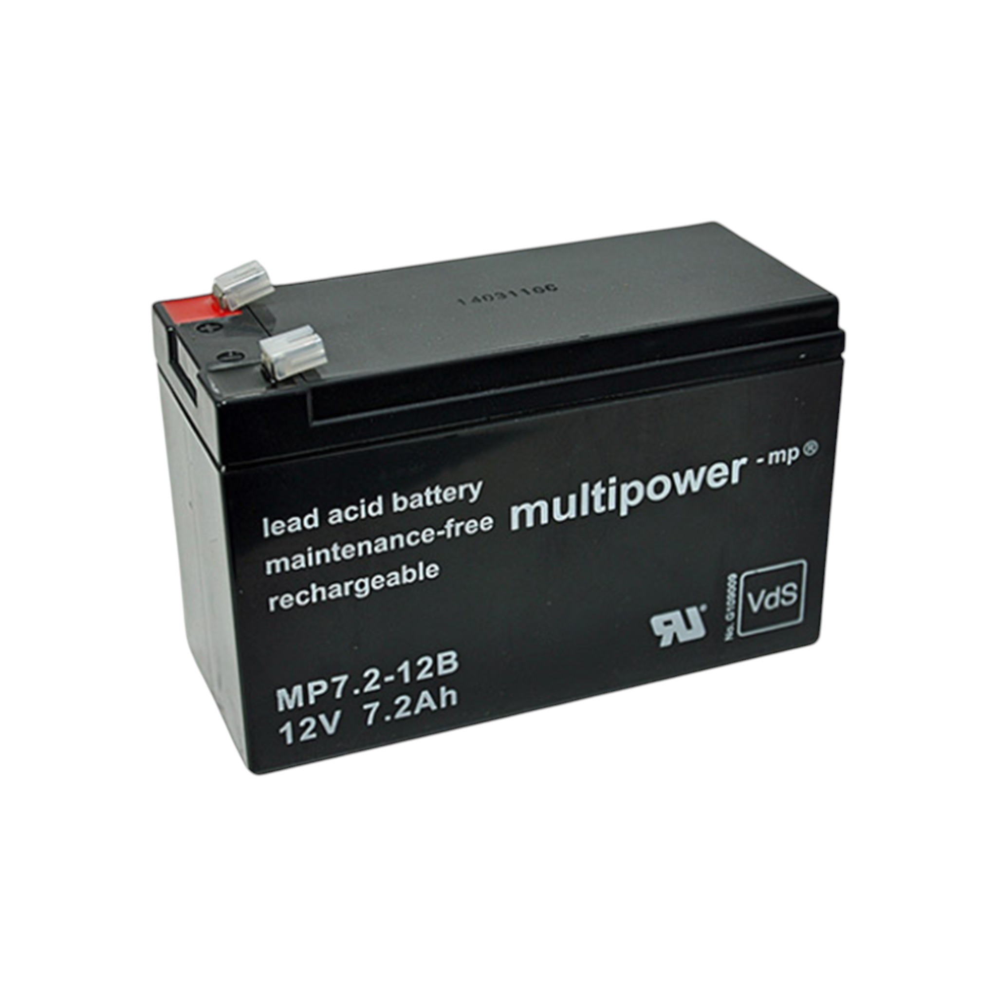 MULTIPOWER MP7.2-12B VdS AGM Akku Pb 12V 7,2Ah Faston 6,3mm