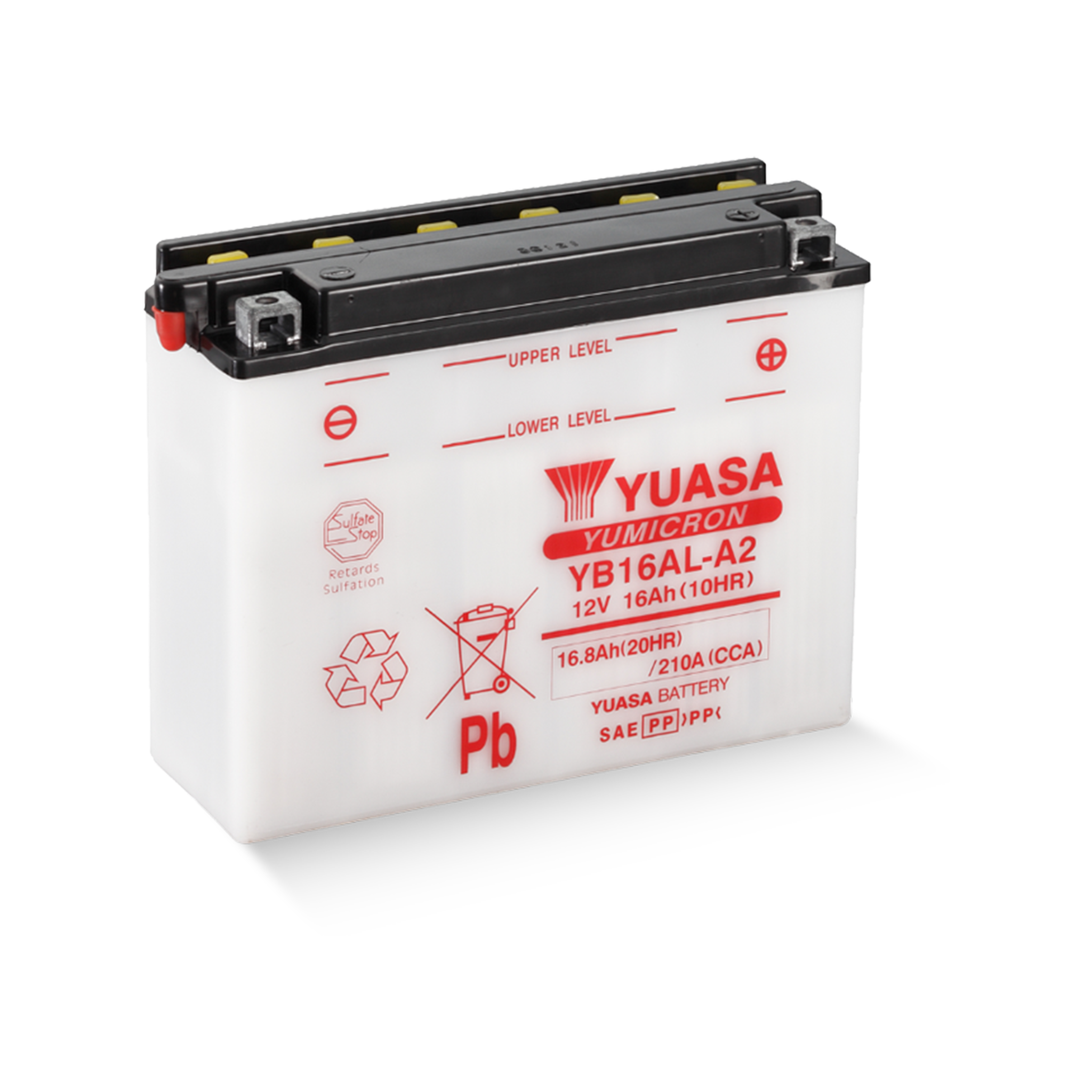 YUASA YB16AL-A2 CP 12V 16,8Ah/C20 - 210A (EN) Motorradbatterie