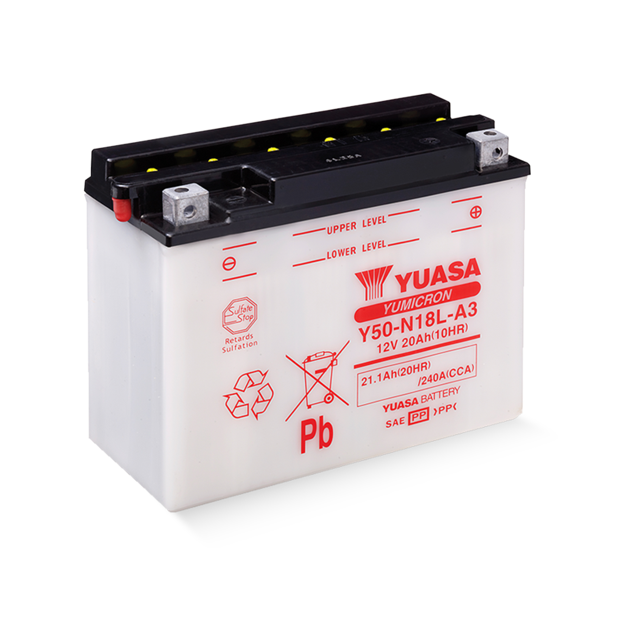 YUASA Y50-N18L-A3 DC USA 12V 21,1Ah/C20 - 240A (EN) Motorradbatterie