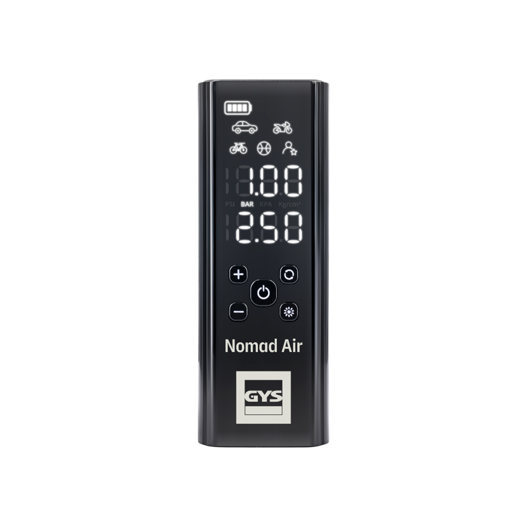 GYS Nomad Air tragbarer Kompressor mit Akku 0,25 bis 10,35 bar, stoppt automatisch, 5 Aufsätze
