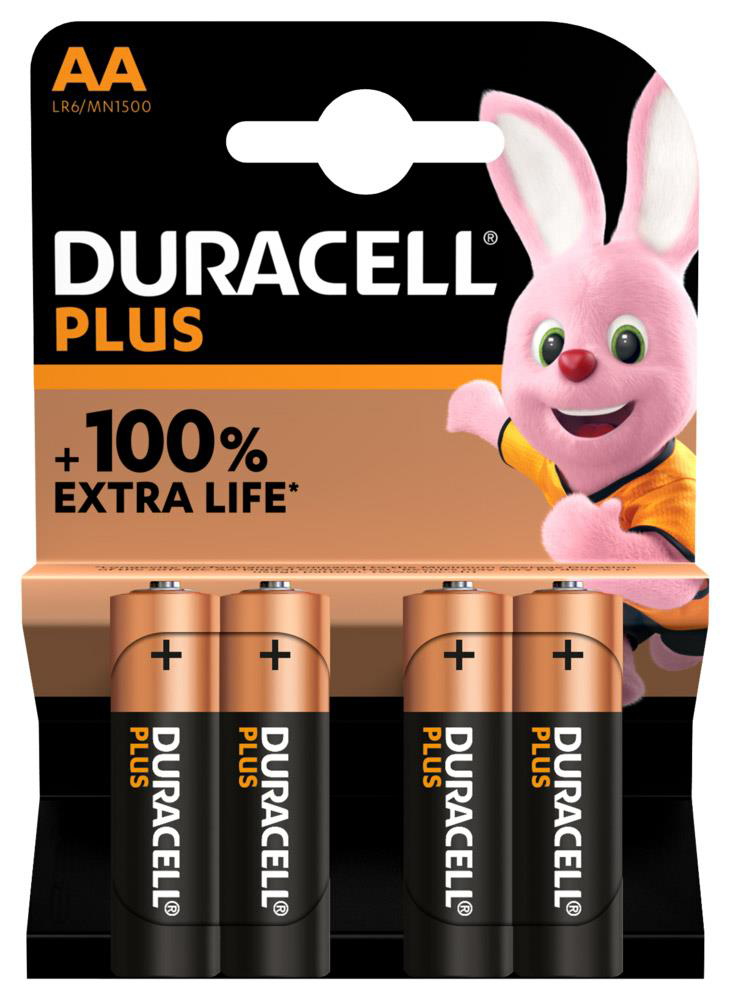Duracell Plus Power MN1500 alkaline 1,5V LR6 Mignon AA 4-er Blister