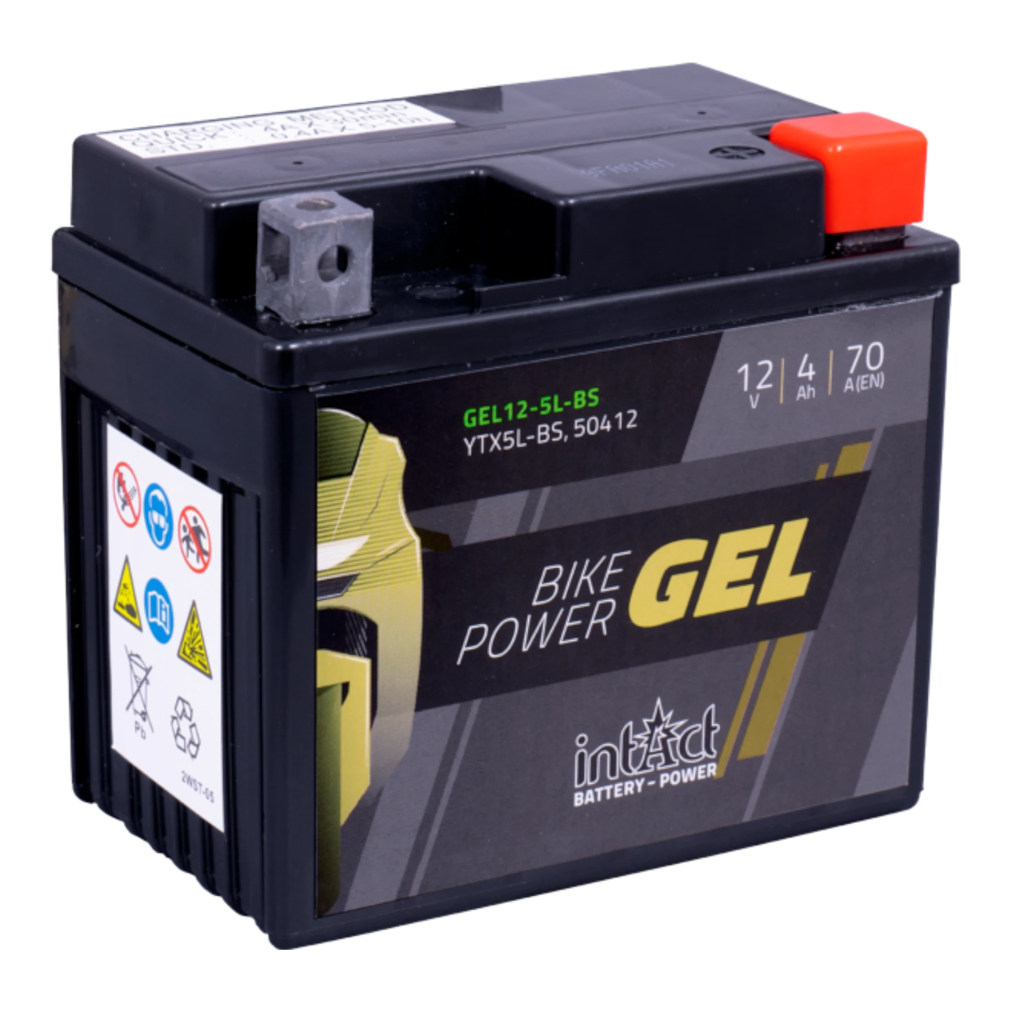 intAct Bike-Power GEL GEL12-5L-BS - Gel Motorradbatterie YTX5L-BS - 12V, 4Ah, 70A
