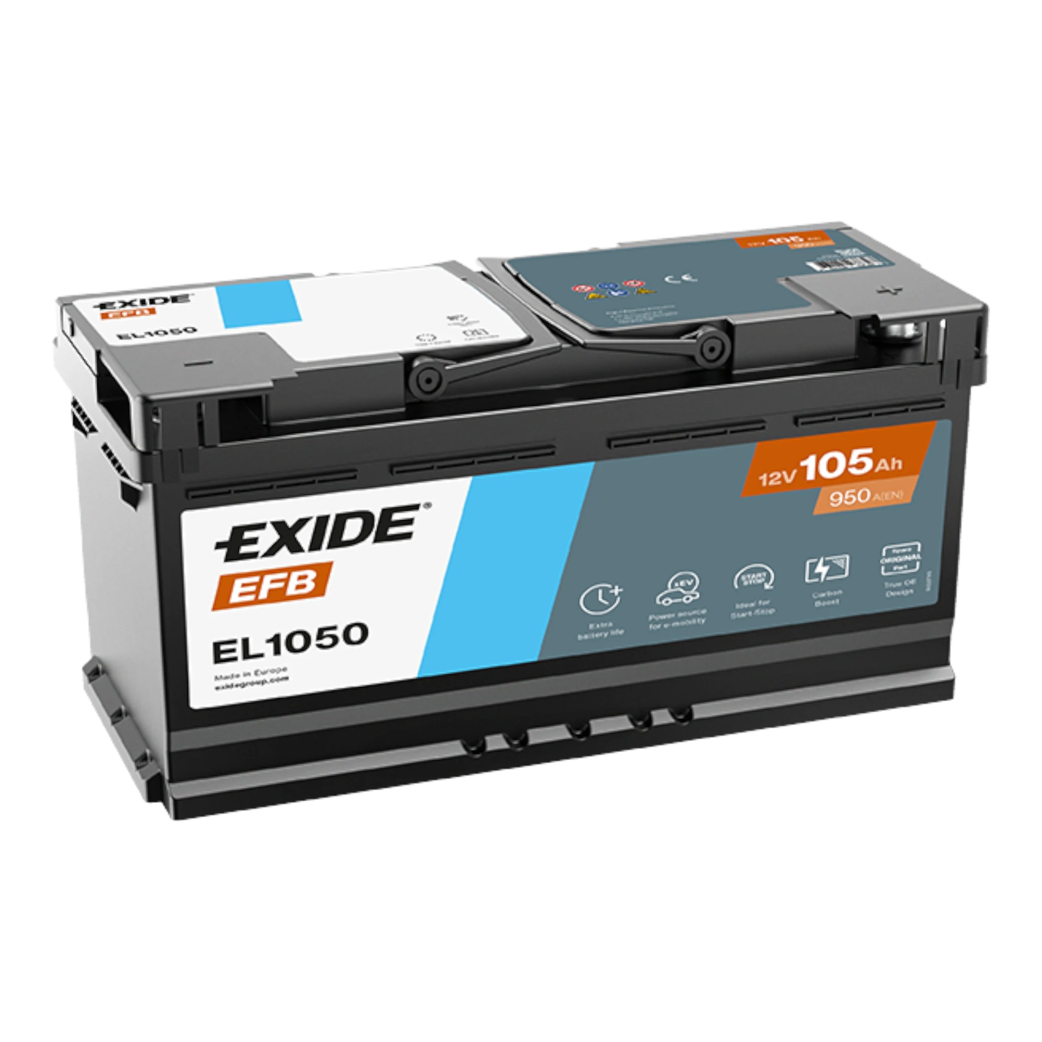 EXIDE EL1050 EFB Pb Starterbatterie 12V 105Ah(C20) 920A(EN)