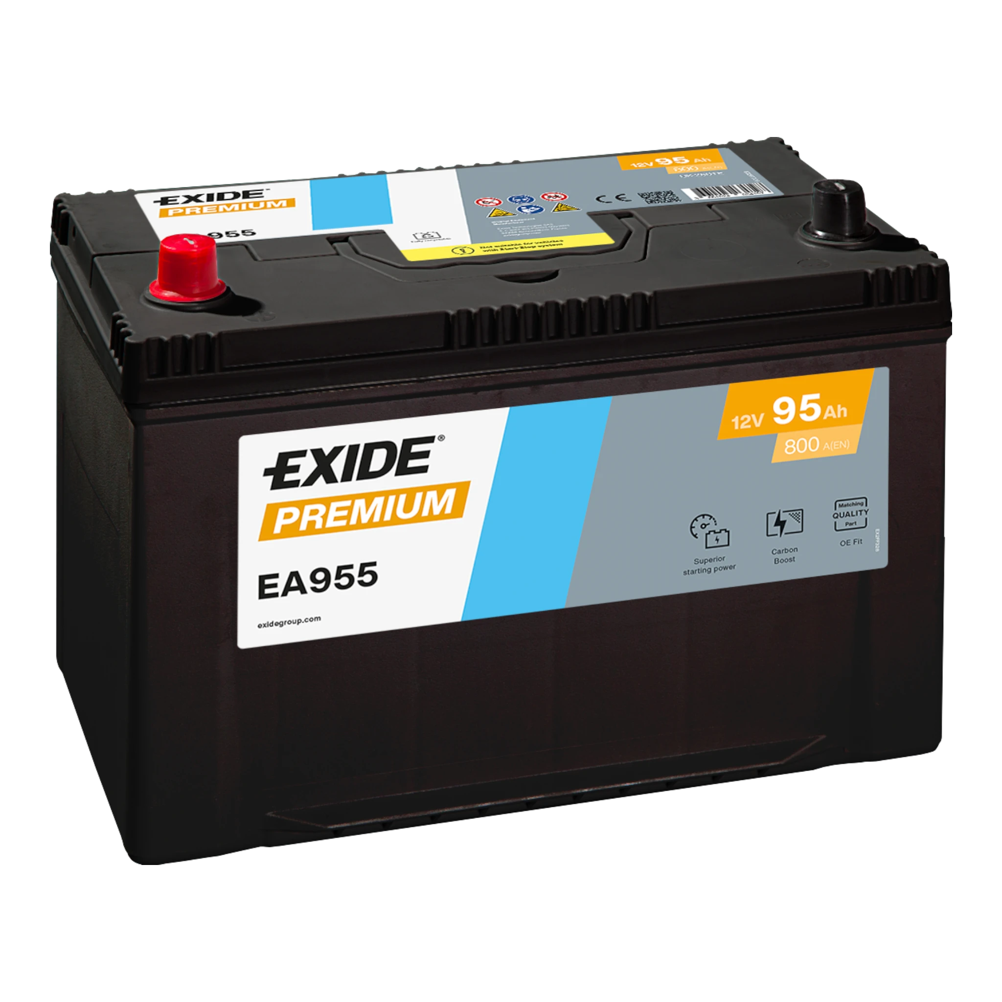 EXIDE Premium EA955 Pb Starterbatterie  12V 95 Ah/C20 - 800A(EN)