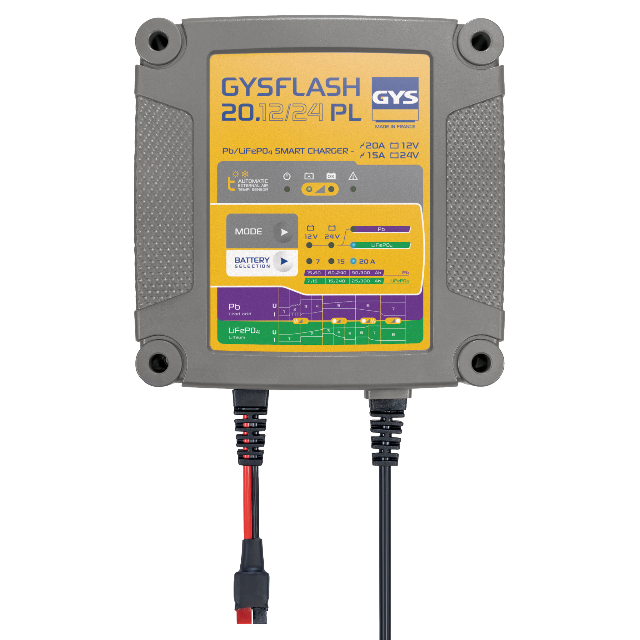 GYSFLASH 20.12/24 PL  Ladegerät 12V 20A / 24V 15A