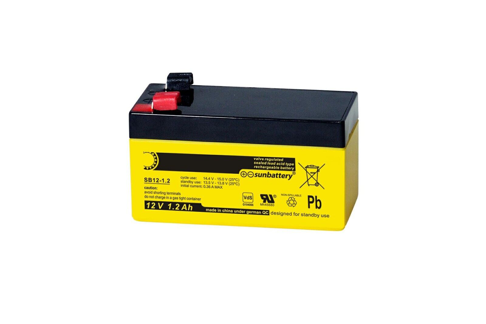 SUN SB12-1,2 AGM Akku 12V 1,2Ah VdS | MP1,2-12, WP1.2-12