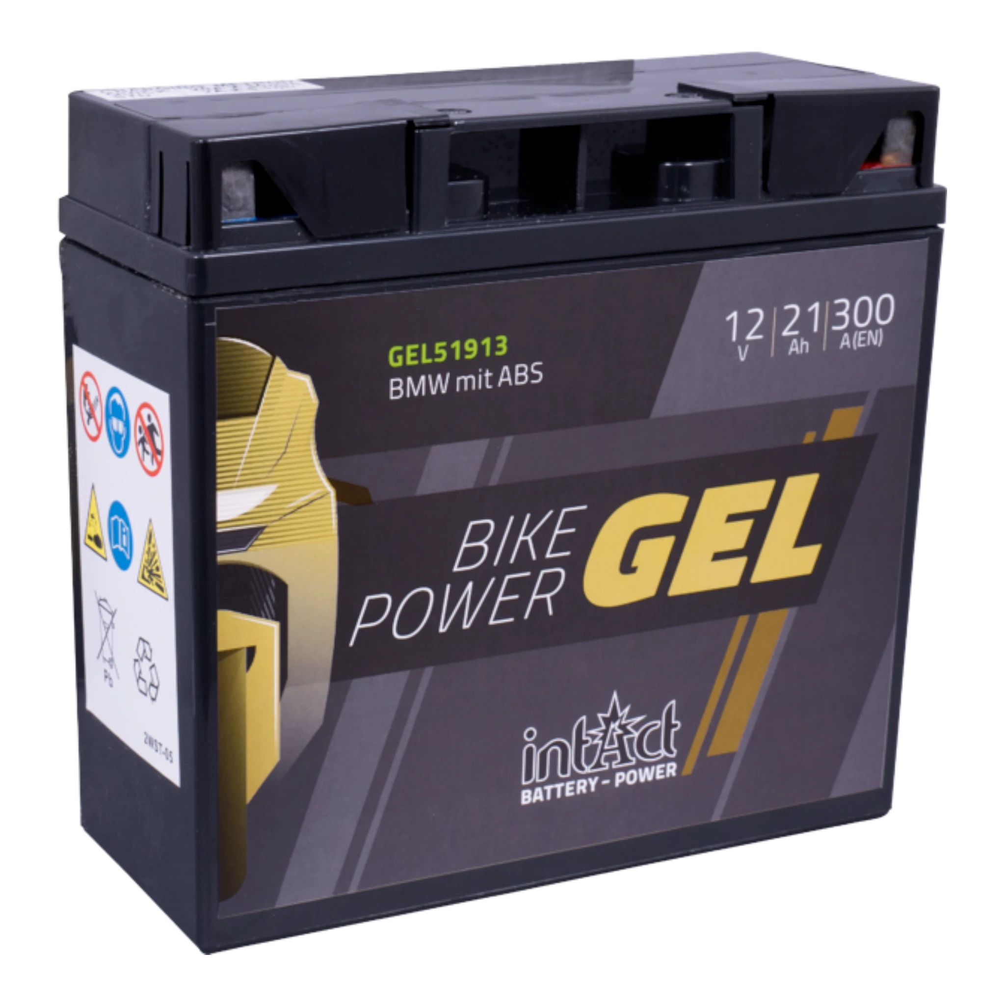 intAct Bike-Power GEL GEL51913 - Gel Motorradbatterie 51913 - 12V, 21Ah, 300A