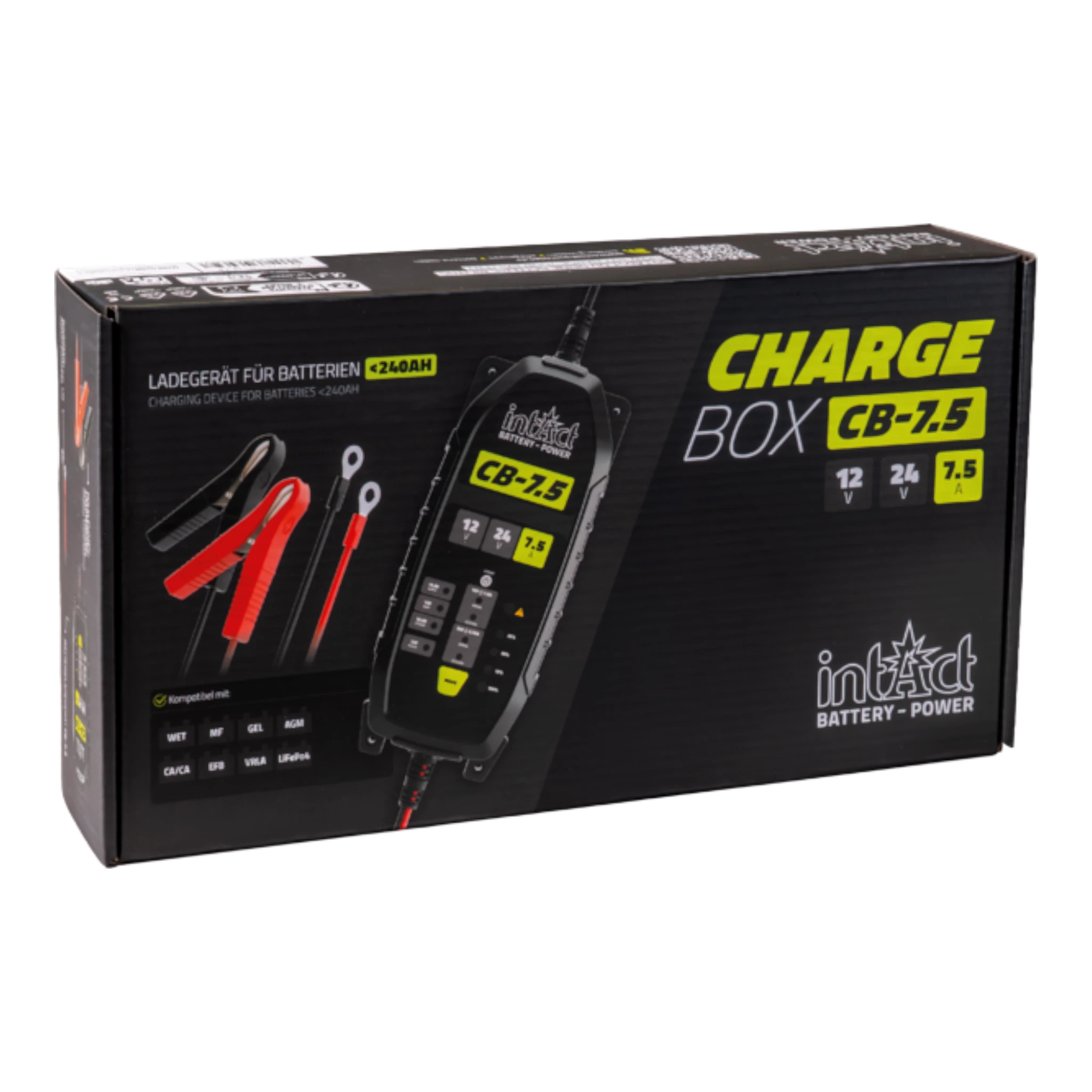 intAct ChargeBox 7.5 – intelligentes Ladegerät für 12V- und 24V-Batterien bis 240Ah