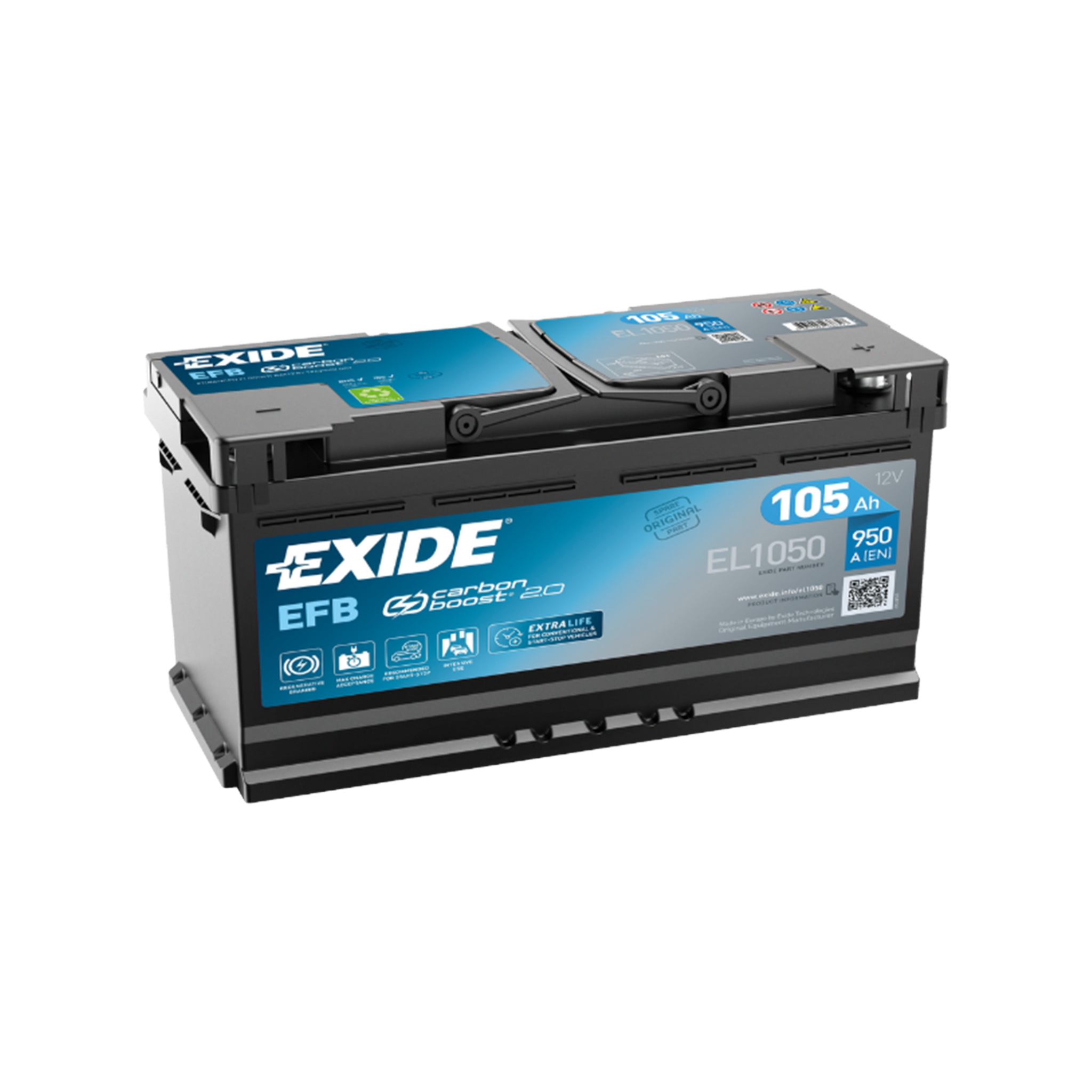 EXIDE EL1050 EFB Pb Starterbatterie 12V 105Ah(C20) 920A(EN)