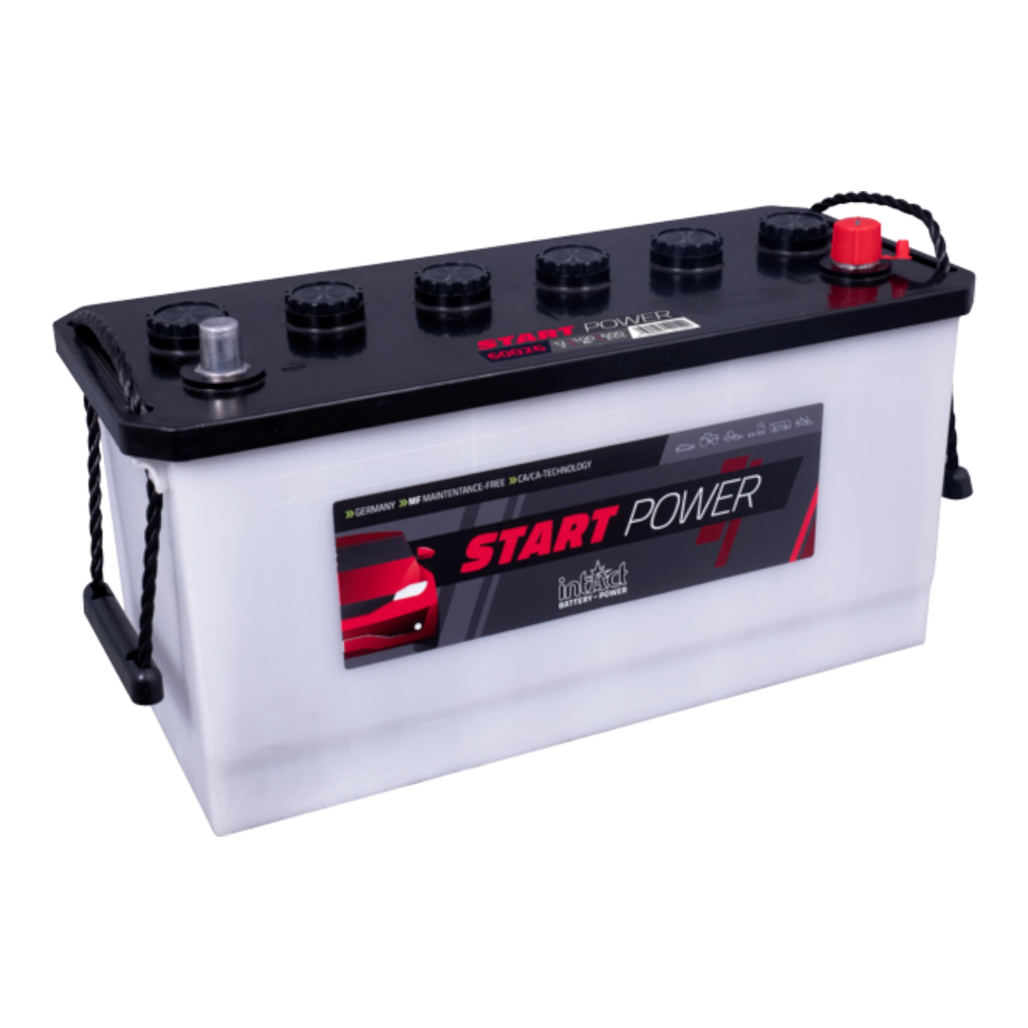 intAct Start-Power Truck 60026 - LKW Batterie 12V, 100Ah, 600A