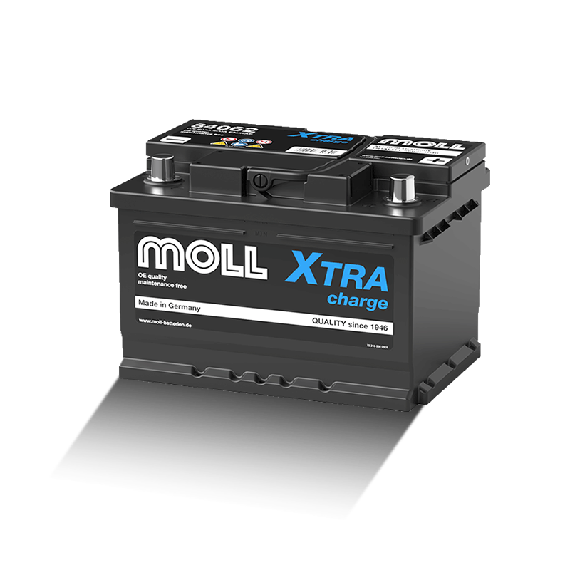 MOLL 84062  XTRA Charge "MADE IN GERMANY" Starterbatterie  12V 62Ah(20h) 620A(EN)