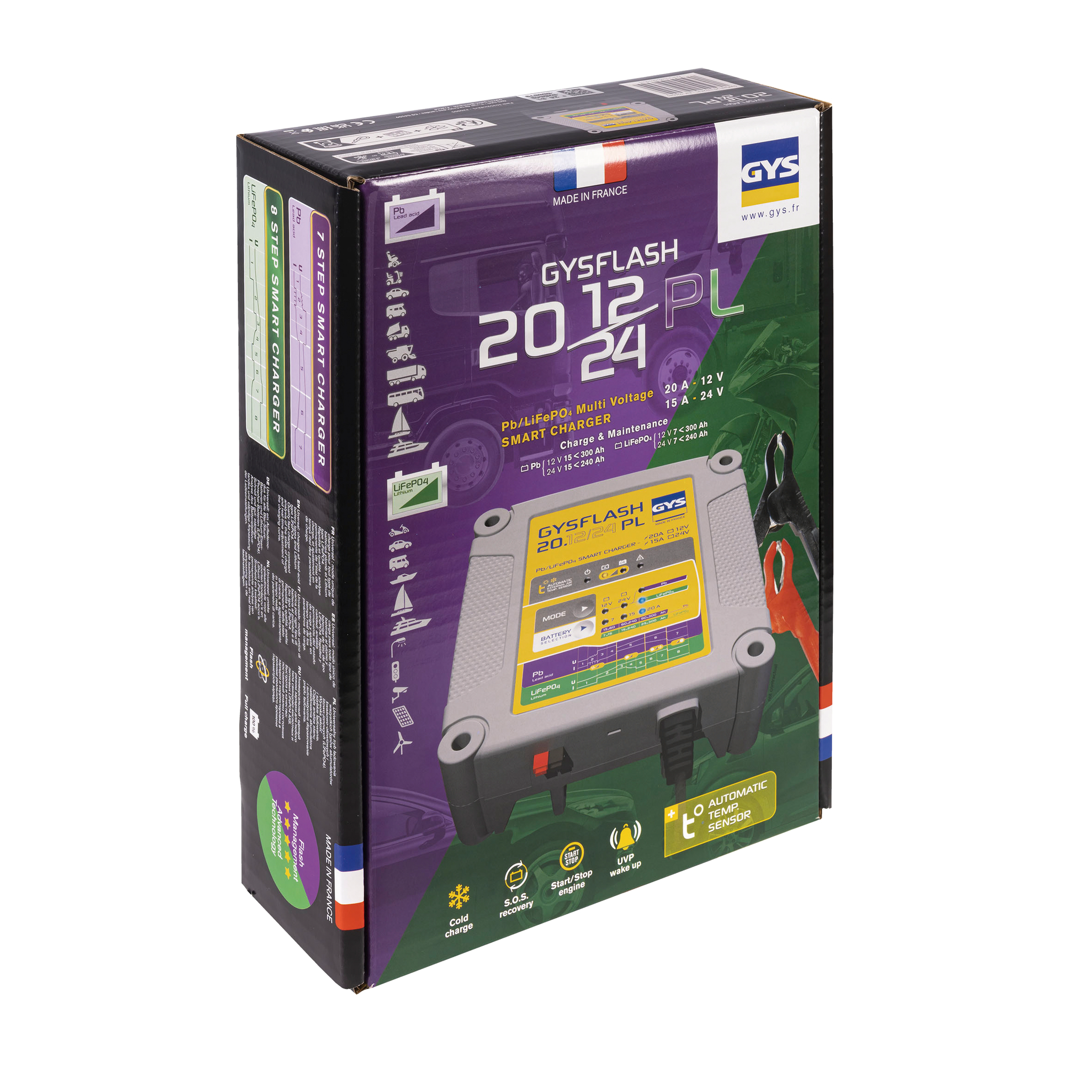 GYSFLASH 20.12/24 PL  Ladegerät 12V 20A / 24V 15A