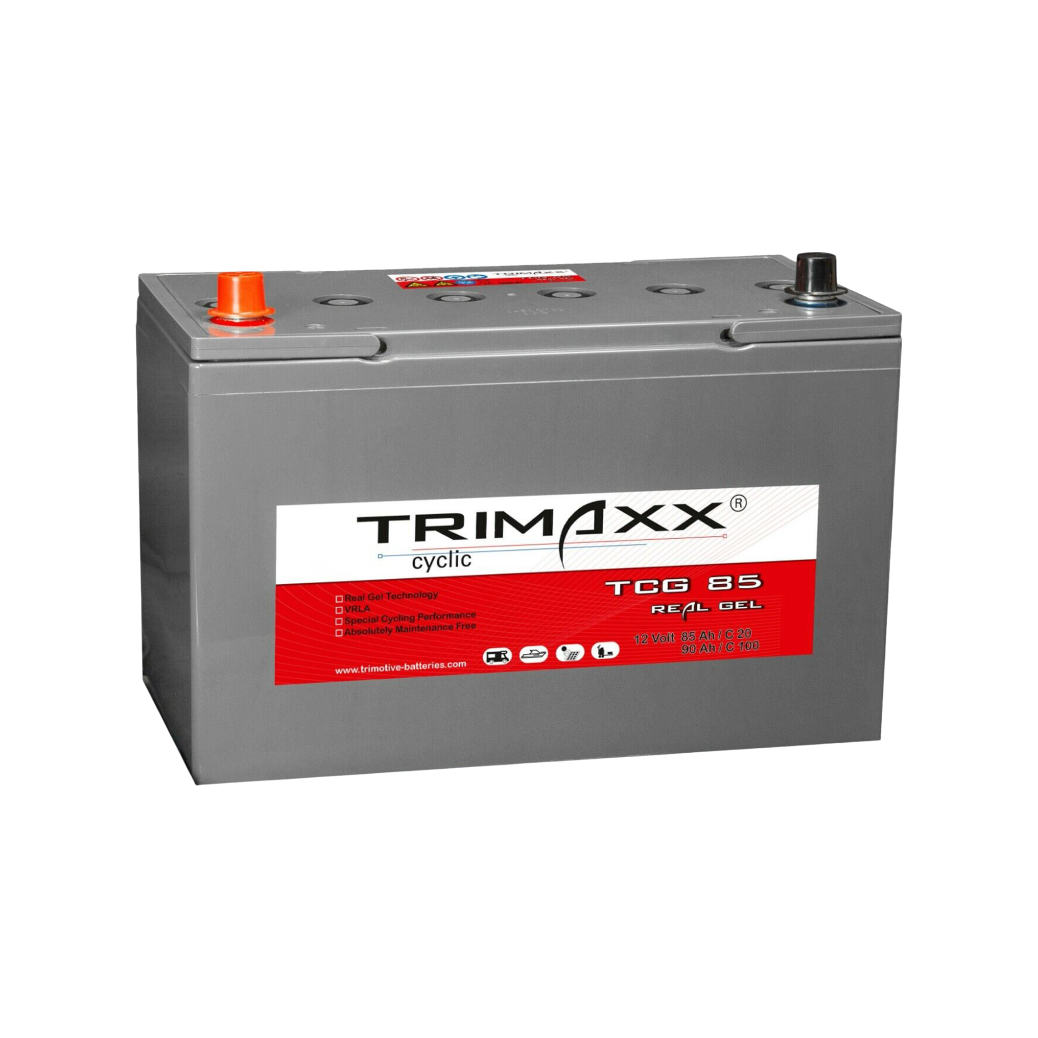 TRIMAXX cyclic "Real-GEL" TCG 85 absolut wartungsfrei, verschlossen, VRLA 12V 85Ah(C20)
