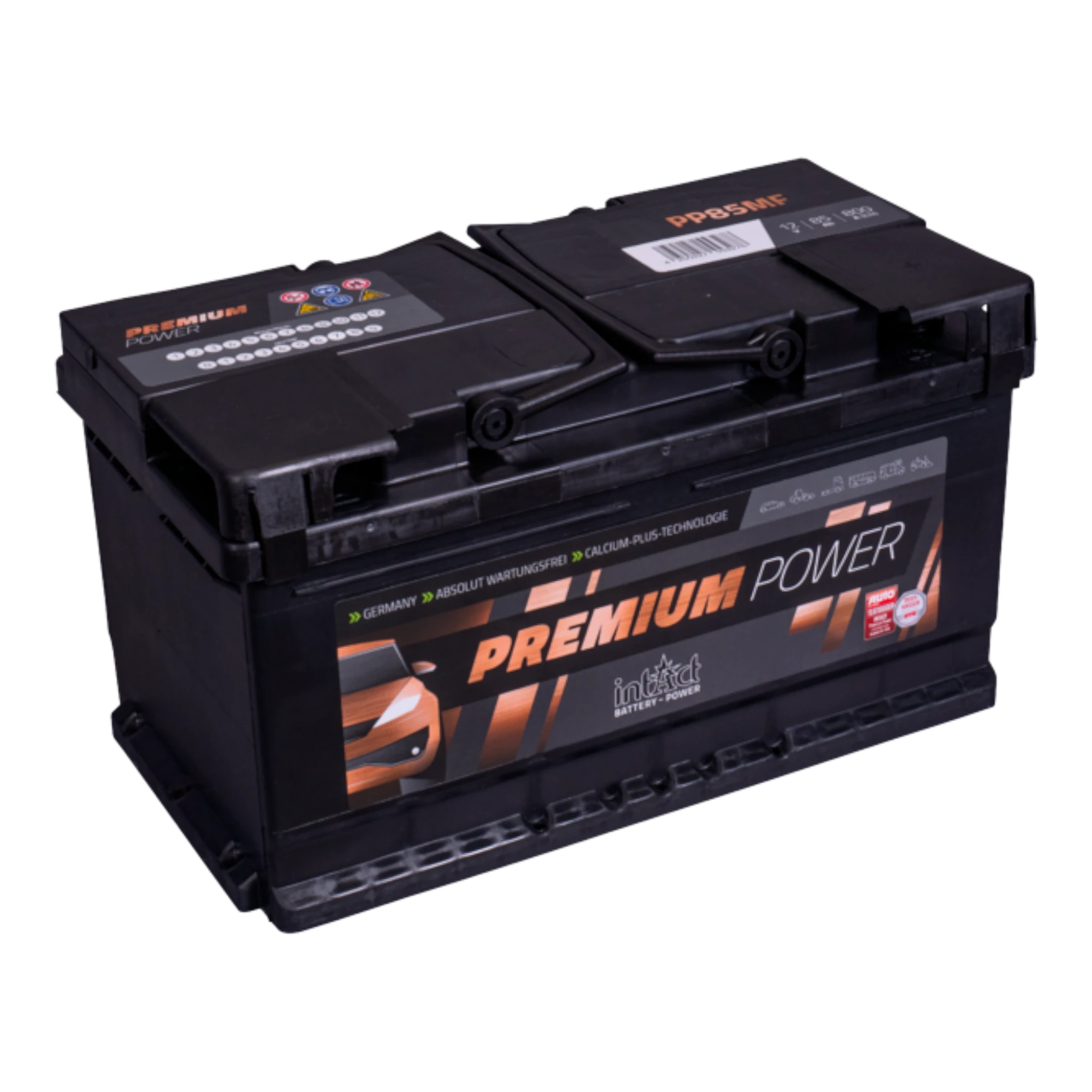 intAct Premium-Power PP85MF - Autobatterie 12V, 85,00Ah, 800A