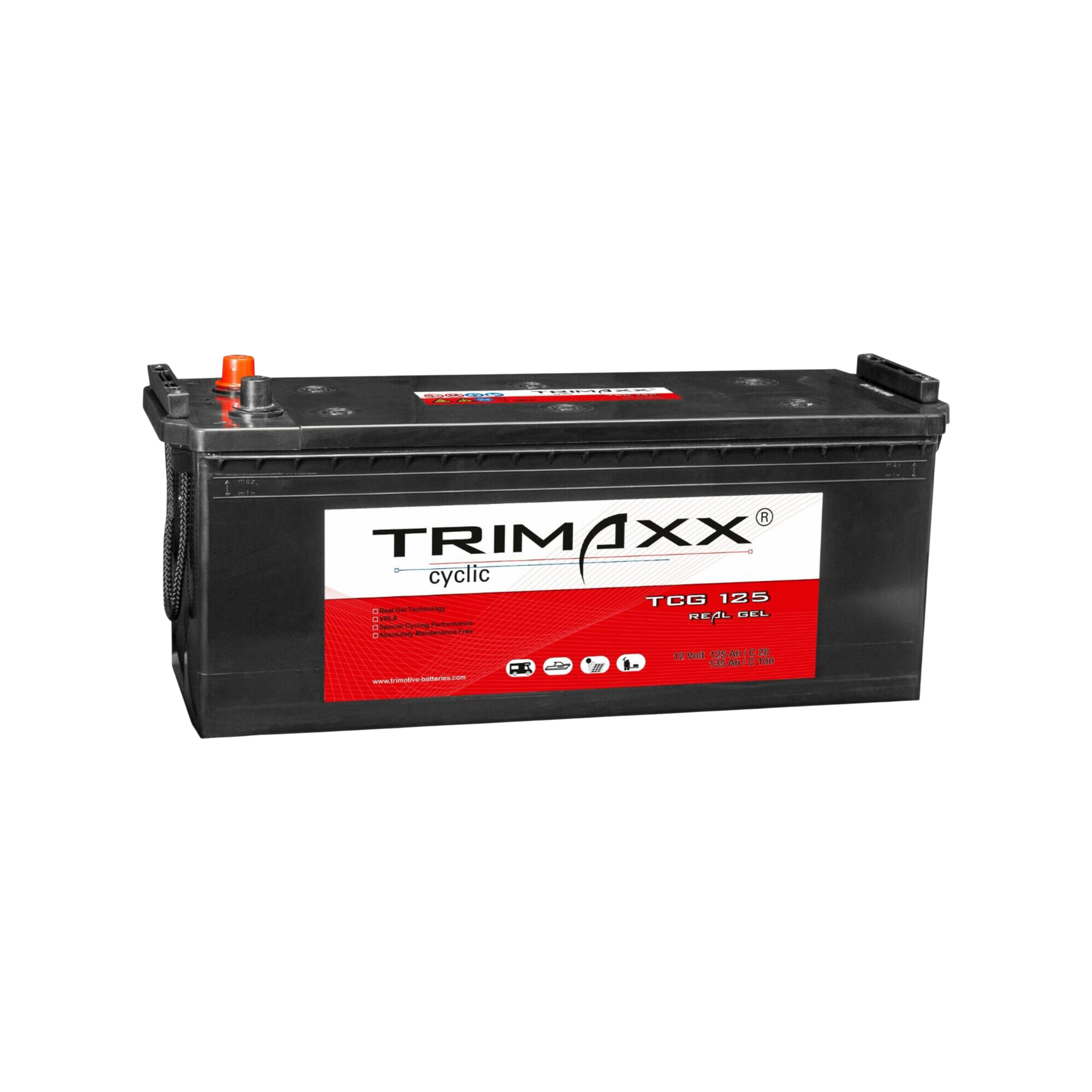TRIMAXX cyclic "Real-GEL" TCG 125 absolut wartungsfrei, verschlossen, VRLA 12V 125Ah(C20)