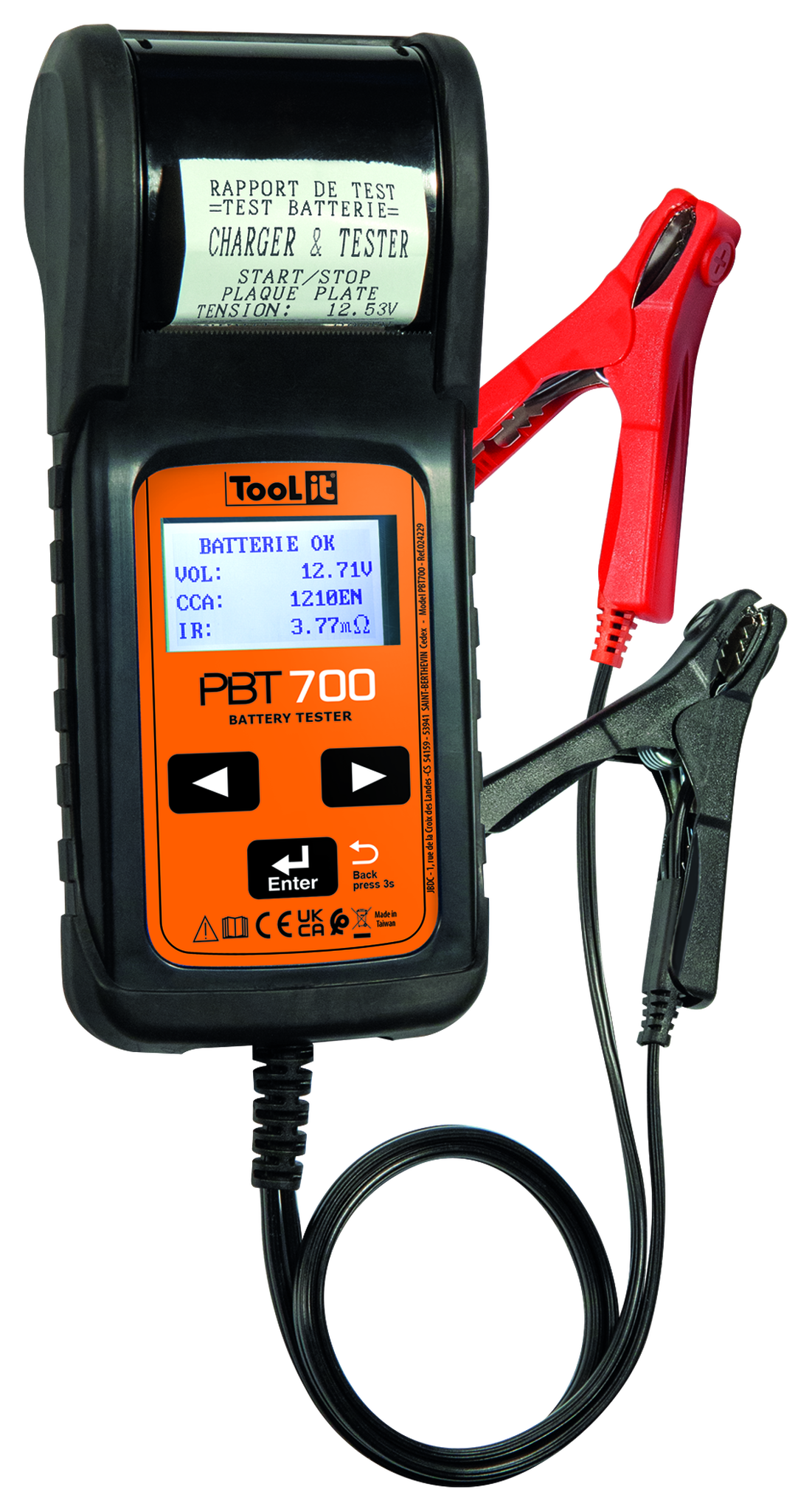 TooLit PBT700 GYS KFZ Batterie Testgerät / Batterietester für  Starterbatterien Autobatterien 12V mit Drucker