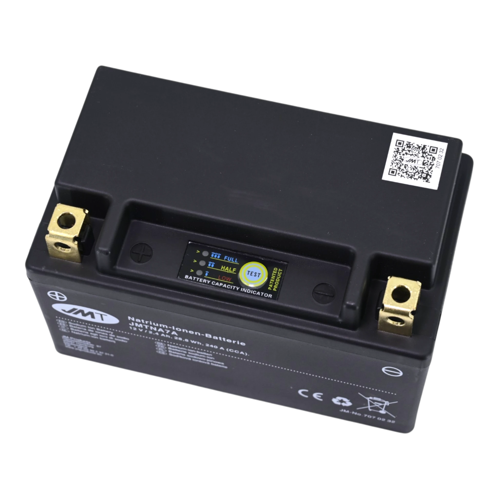 JMT JMTNA7A Natrium Motorradbatterie 12V 2,4Ah 240A Ladung selbst bei Tiefenentladung