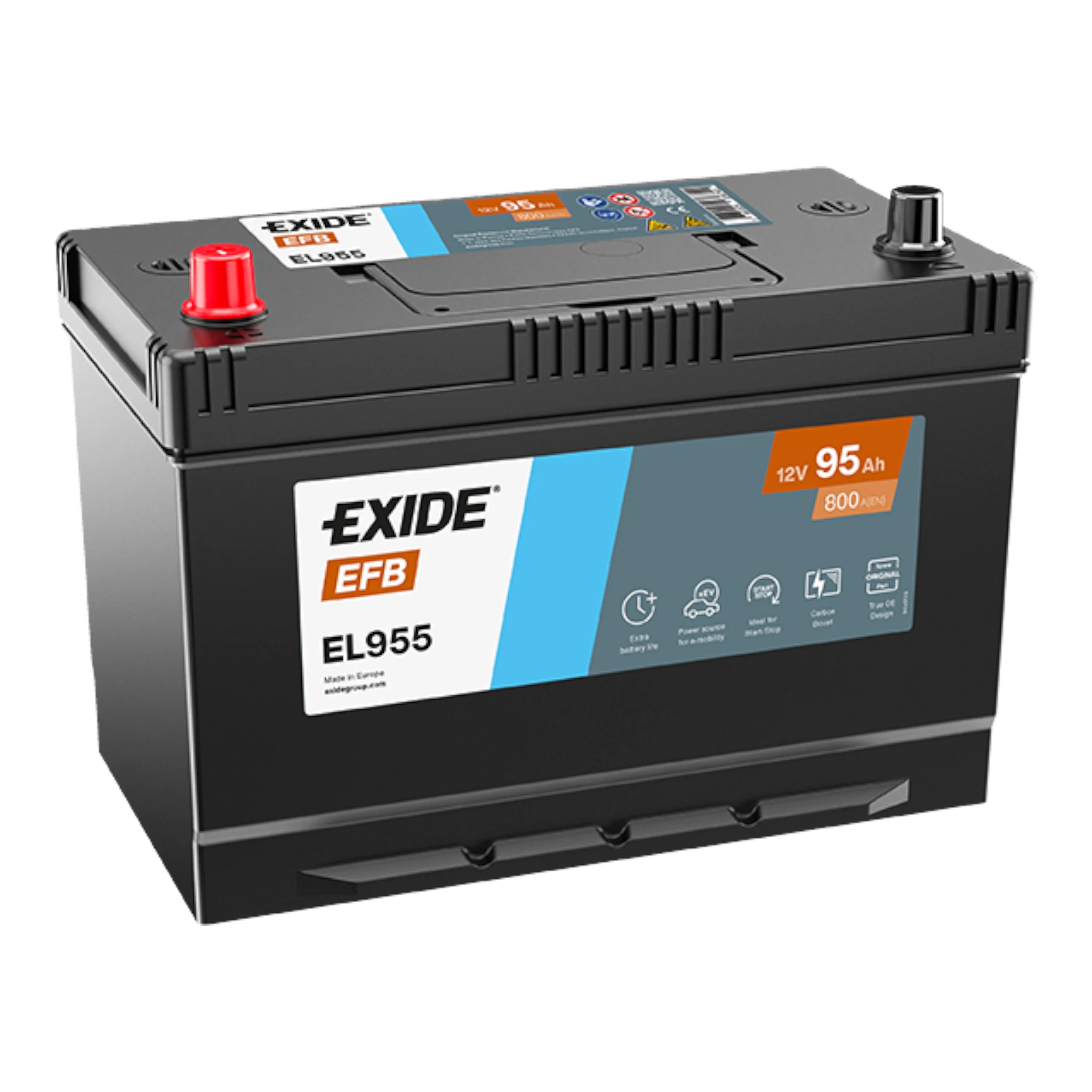 EXIDE EL955 EFB Pb Starterbatterie 12V 95Ah(C20) 800A(EN)