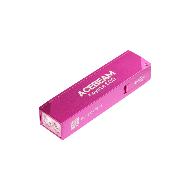 Acebeam Keylite 500 pink 500 Lumen, aufladbar über USB-C, Doppelte LEDs Ultrakompakt, 6 Modi, Wasserfest, Leuchtdauer 12h Acebeam Keylite 500 pink 500 Lumen, aufladbar über USB-C, Doppelte LEDs Ultrakompakt, 6 Modi, Wasserfest, Leuchtdauer 12h