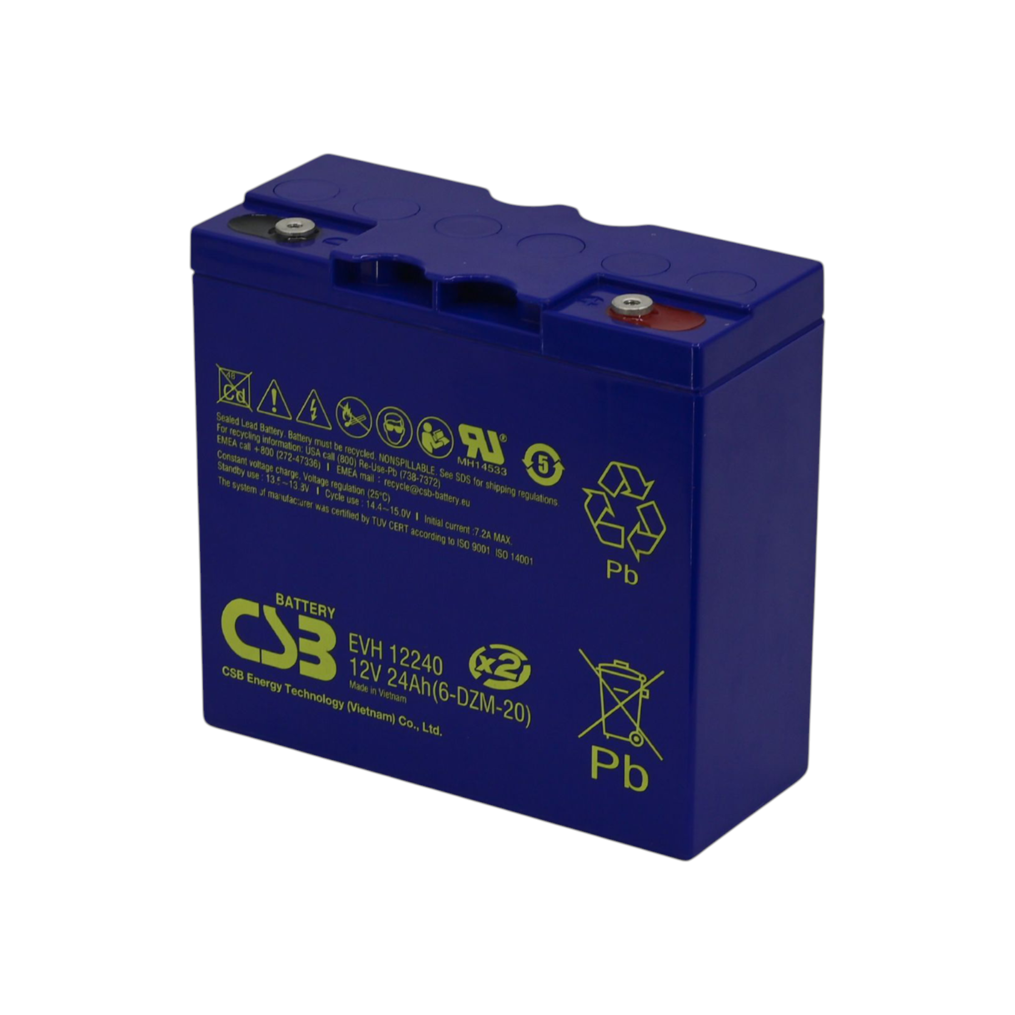 CSB EVH12240 Zyklenfester AGM Akku Pb 12V 24Ah
