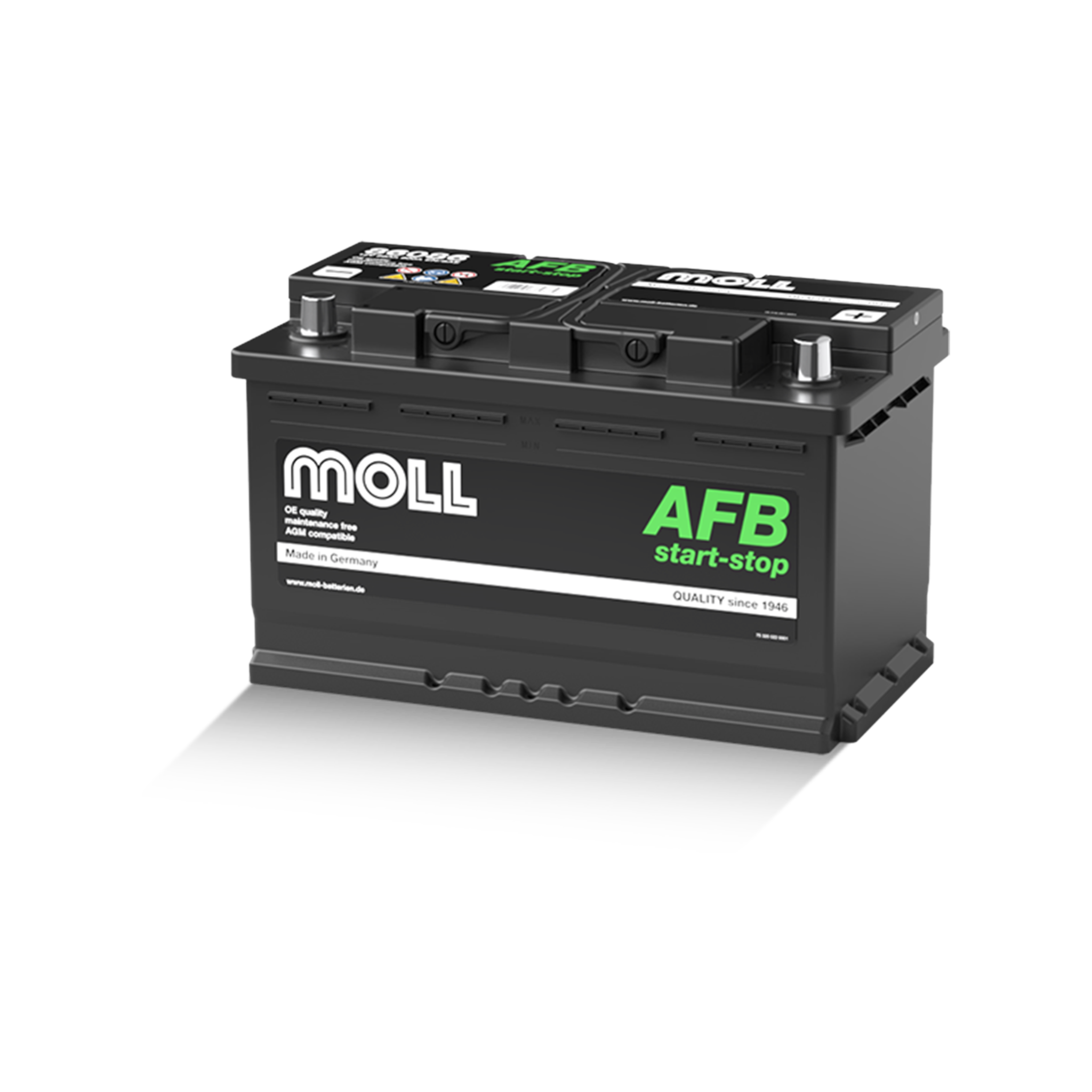 MOLL 86086  AFB start-stop "MADE IN GERMANY" Starterbatterie  12V 86Ah(20h) 800A(EN)