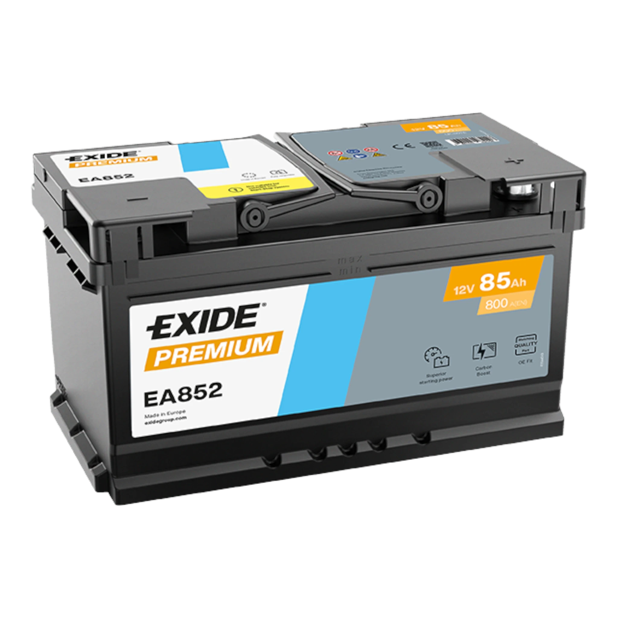 EXIDE Premium EA852 Pb Starterbatterie  12V 85 Ah/C20 - 800A(EN)
