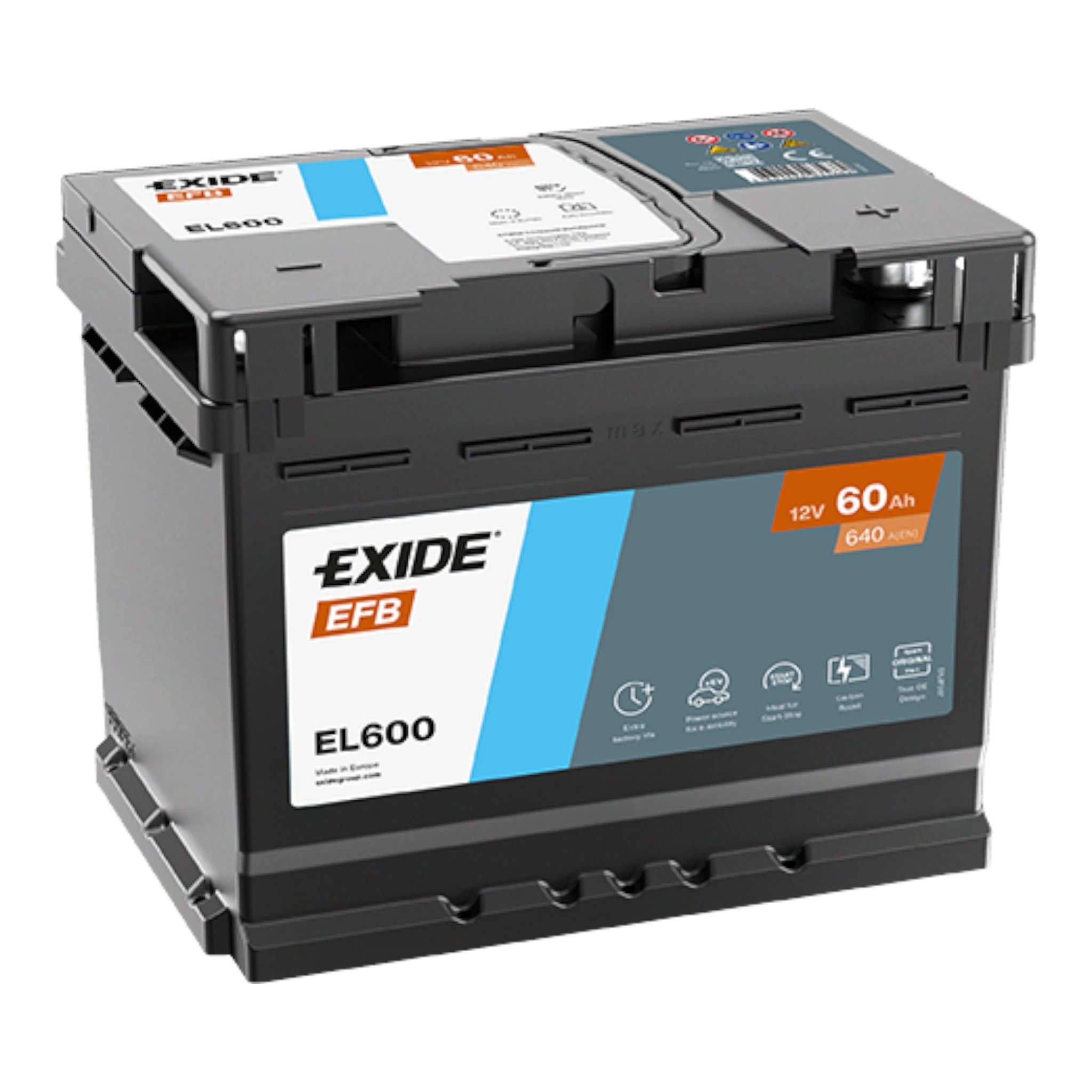 EXIDE EL600 EFB Pb Starterbatterie  12V 60Ah/C20 - 640A(EN)