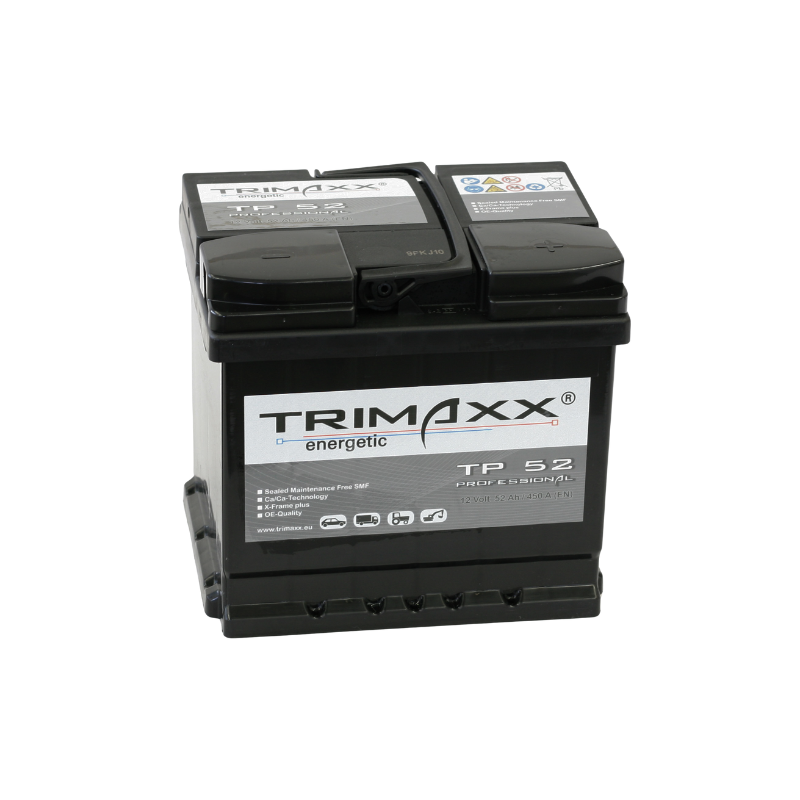 TRIMAXX energetic "Professional" TP52 pro Starterbatterie 12V 52Ah/C20 - 470A(EN)
