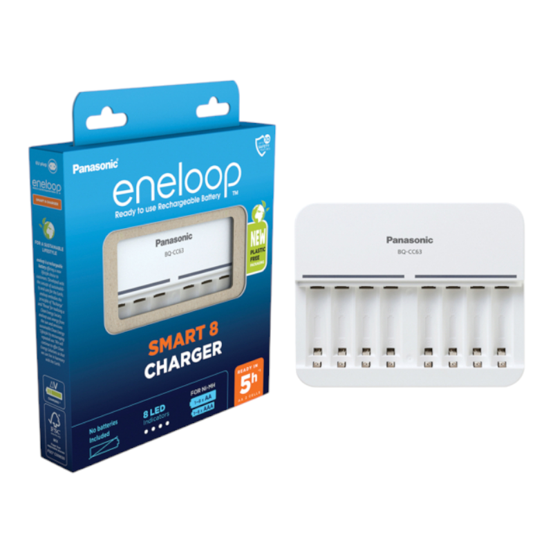 PANASONIC eneloop 1-8 AA/AAA Ladegerät  BQ-CC63 mit Einzelschachtüberwachung