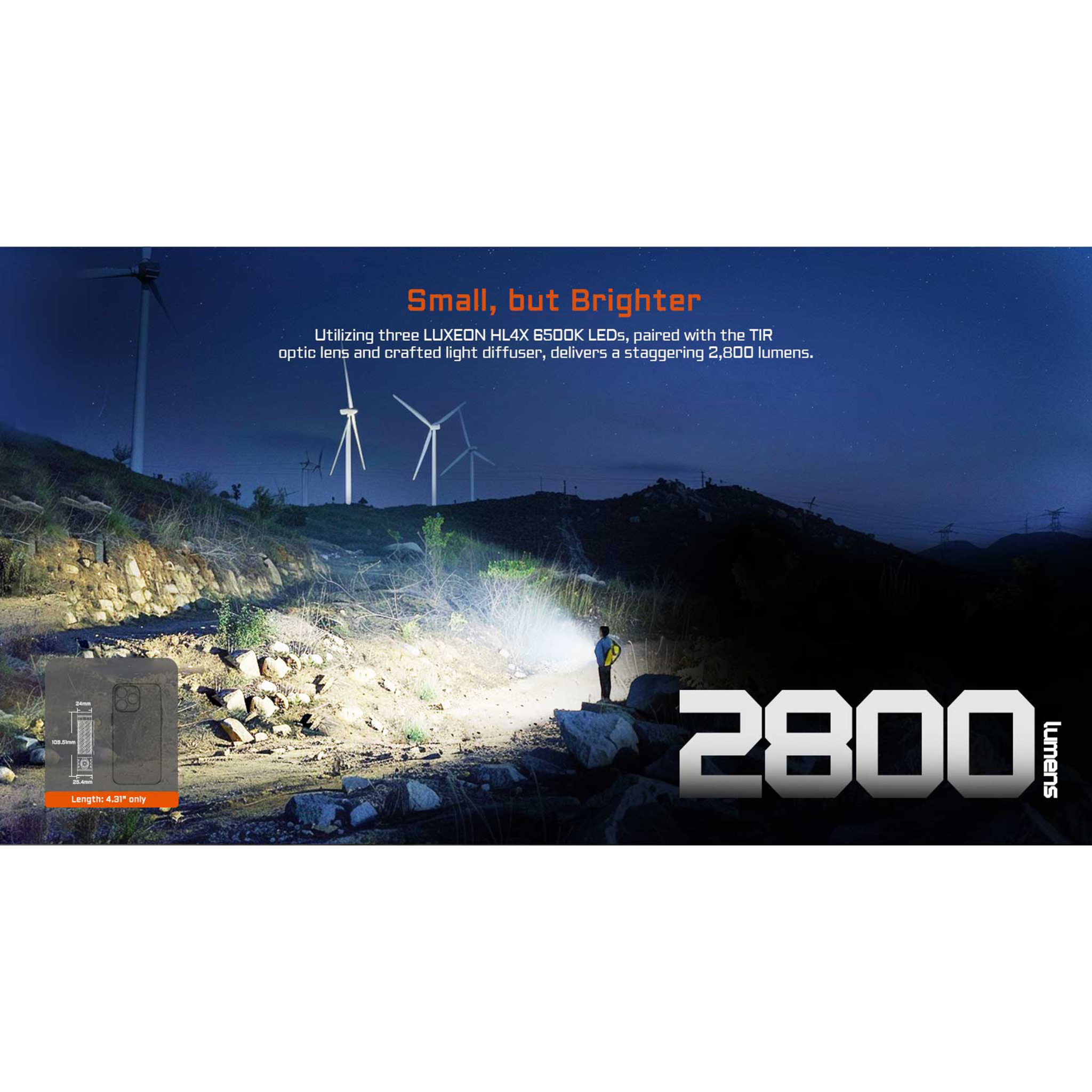 ACEBEAM EC20 LED-Taschenlampe  SFT-25R HI 6500K Multi-Light Source EDC Flashlight scwarz