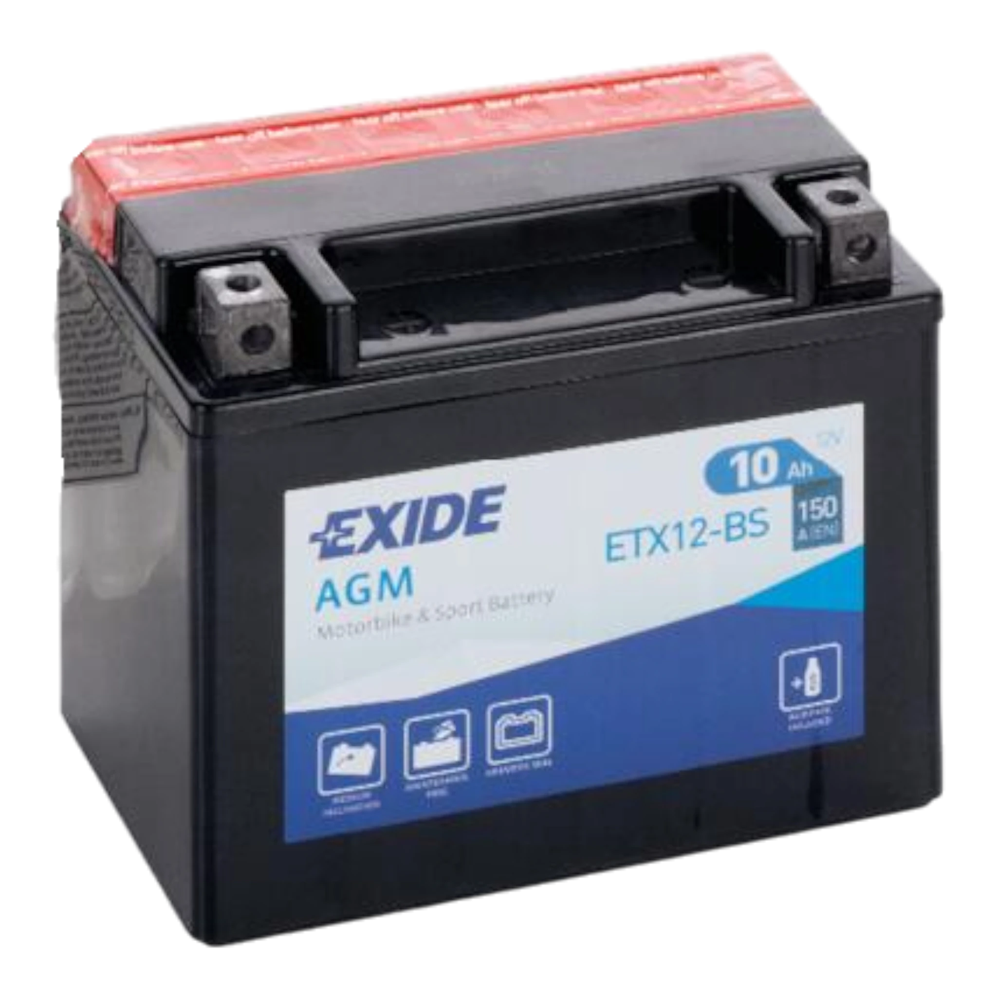 EXIDE ETX12-BS 12V 10Ah - 150A (EN) Motorradbatterie WF