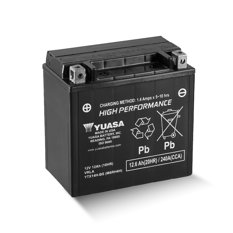 YUASA YTX14H-BS 12V 12,6Ah/C20 - 240A (EN) Motorradbatterie WF