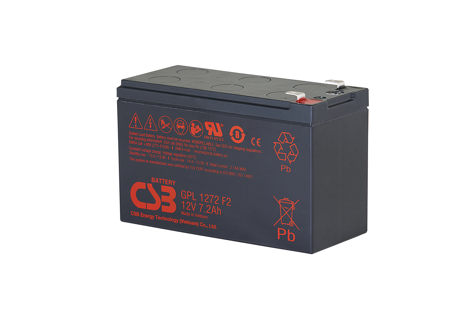 CSB GPL1272 F2FR AGM Akku Pb 12V 7,2Ah 6,3mm Fastonstecker