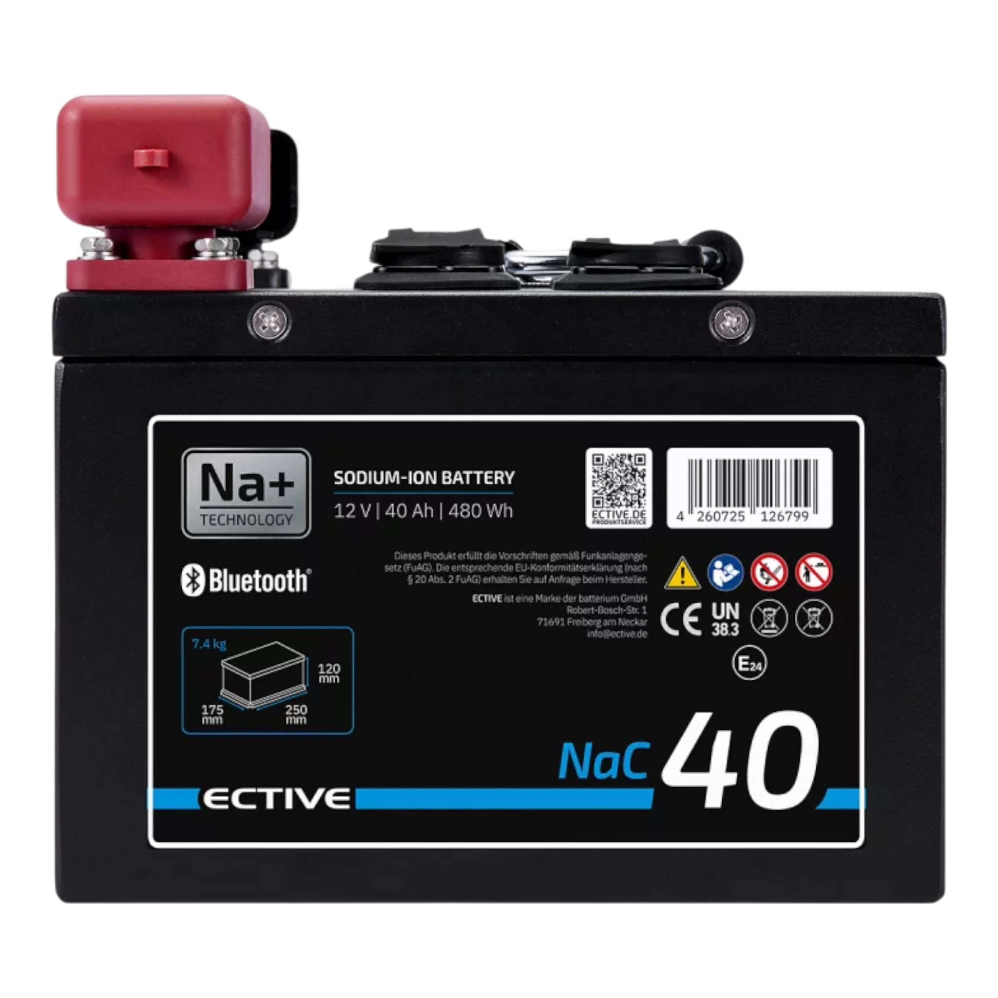 ECTIVE NaC 40 BT Natrium Moverbatterie  12V 40Ah