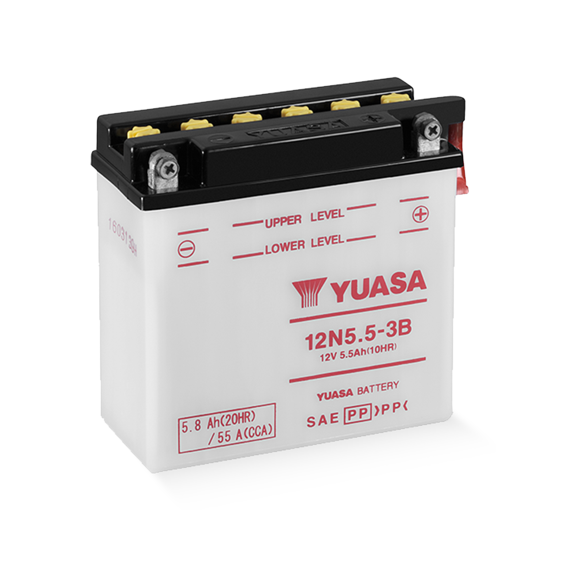 YUASA 12N5.5-3B DC 12V 5,8Ah/C20 - 55 A (EN) Motorradbatterie