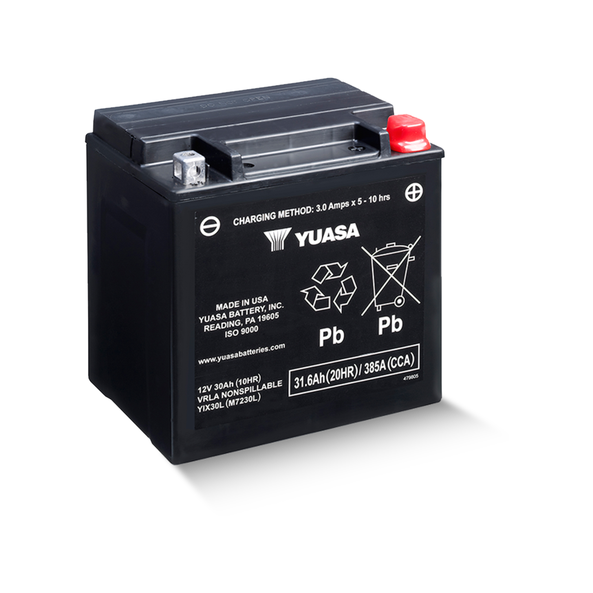 YUASA YIX30L-BS 12V 31,6Ah/C20 - 385A (EN) Motorradbatterie WF