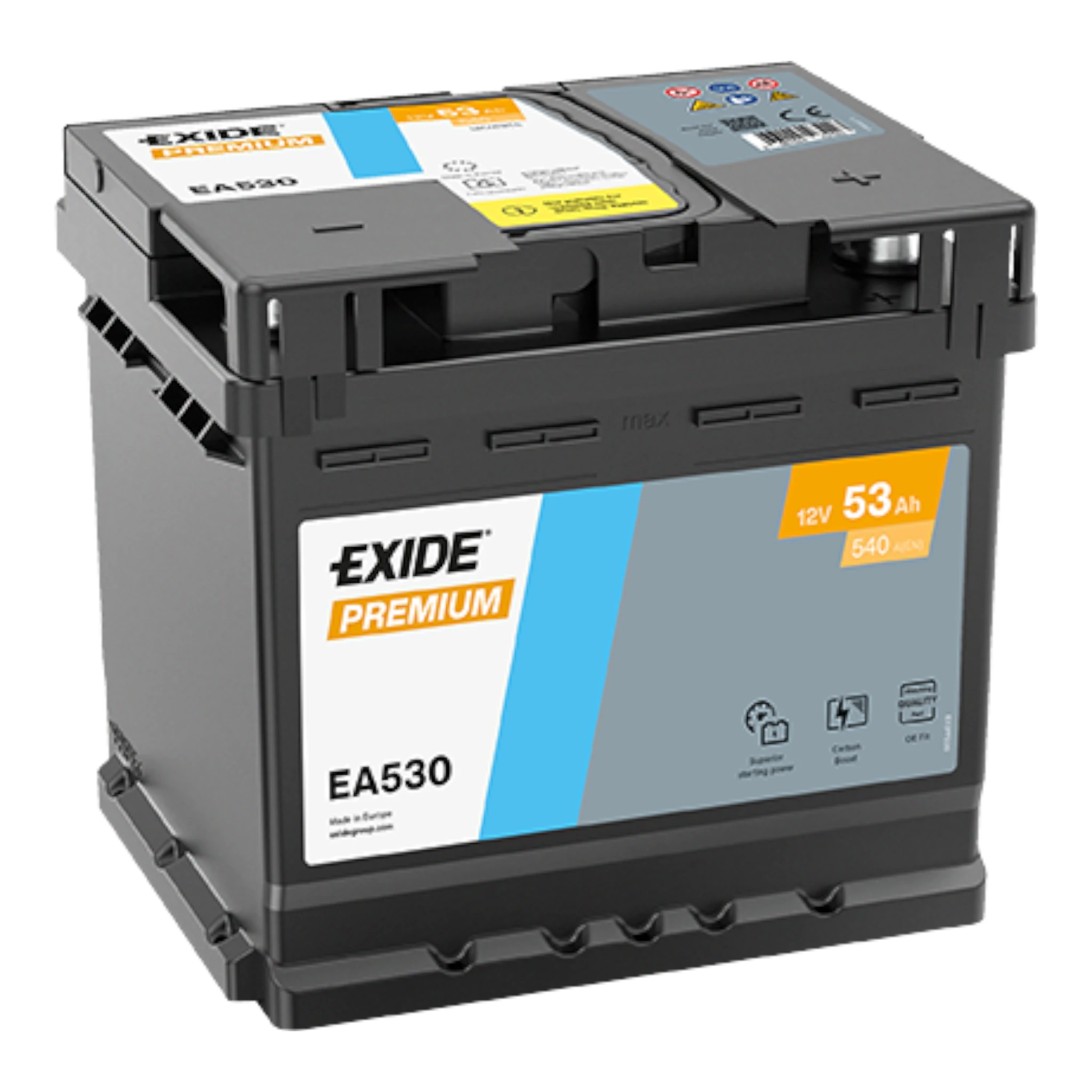EXIDE Premium EA530 Pb Starterbatterie  12V 53 Ah/C20 - 540A(EN)