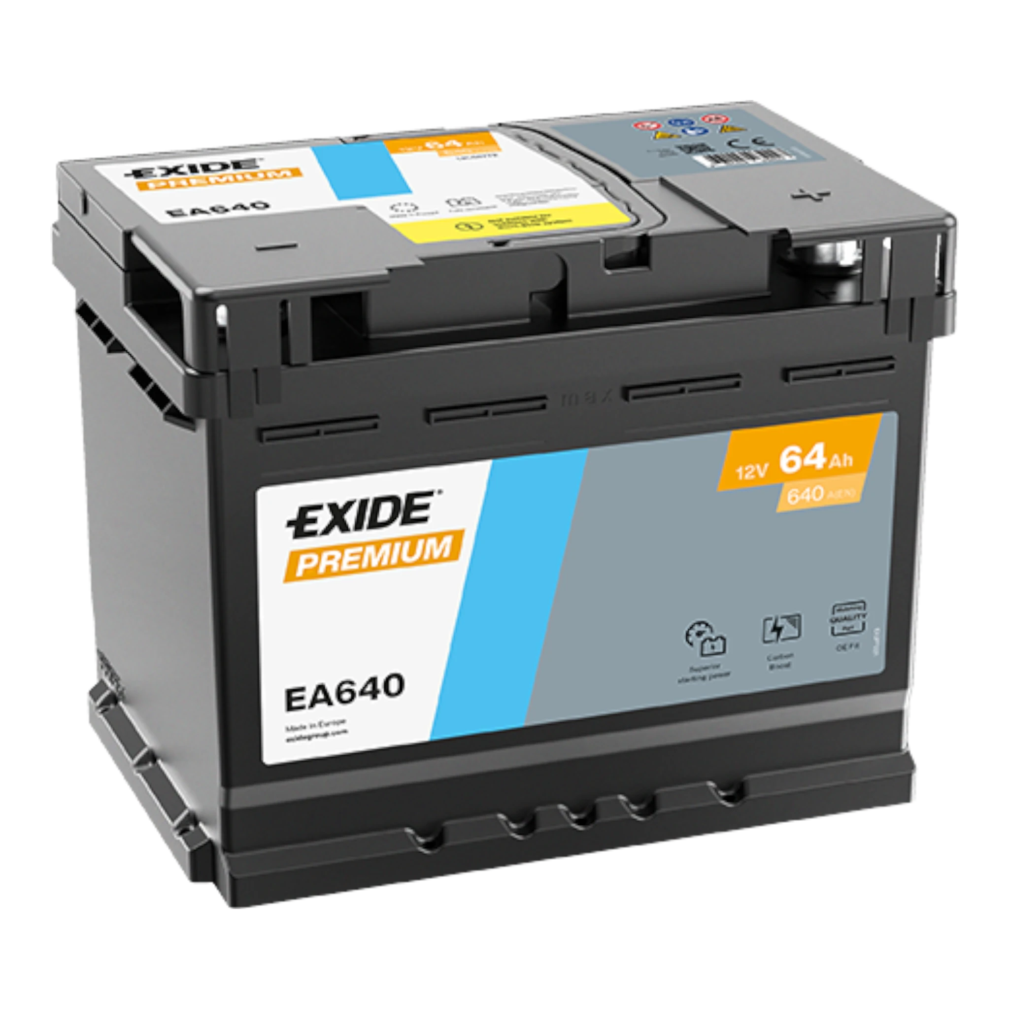 EXIDE Premium EA640 Pb Starterbatterie  12V 64 Ah/C20 - 640A(EN)
