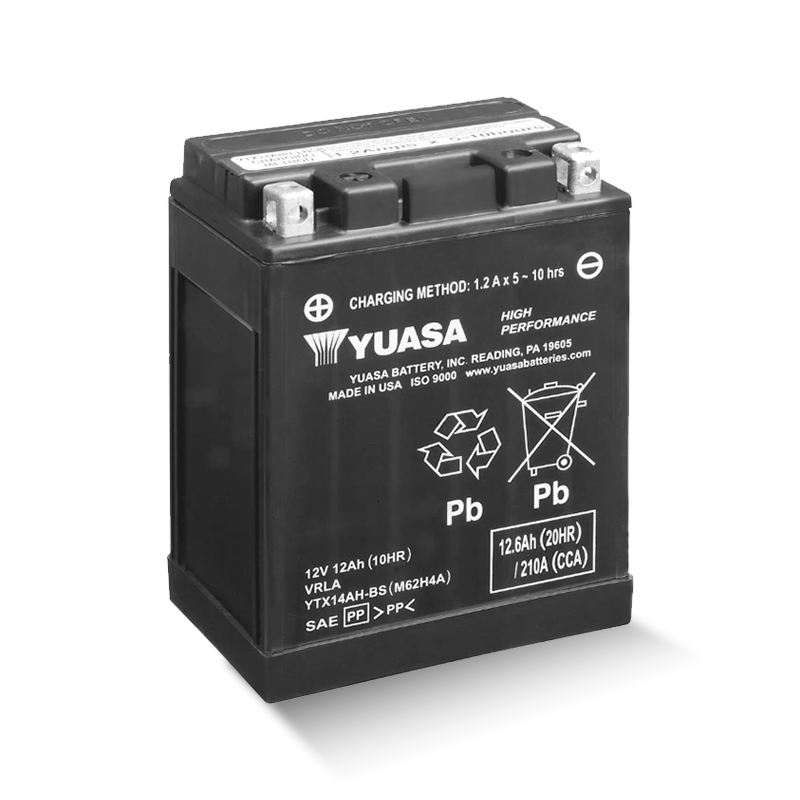YUASA YTX14AH-BS 12V 12,6Ah/C20 - 210A (EN) Motorradbatterie WF