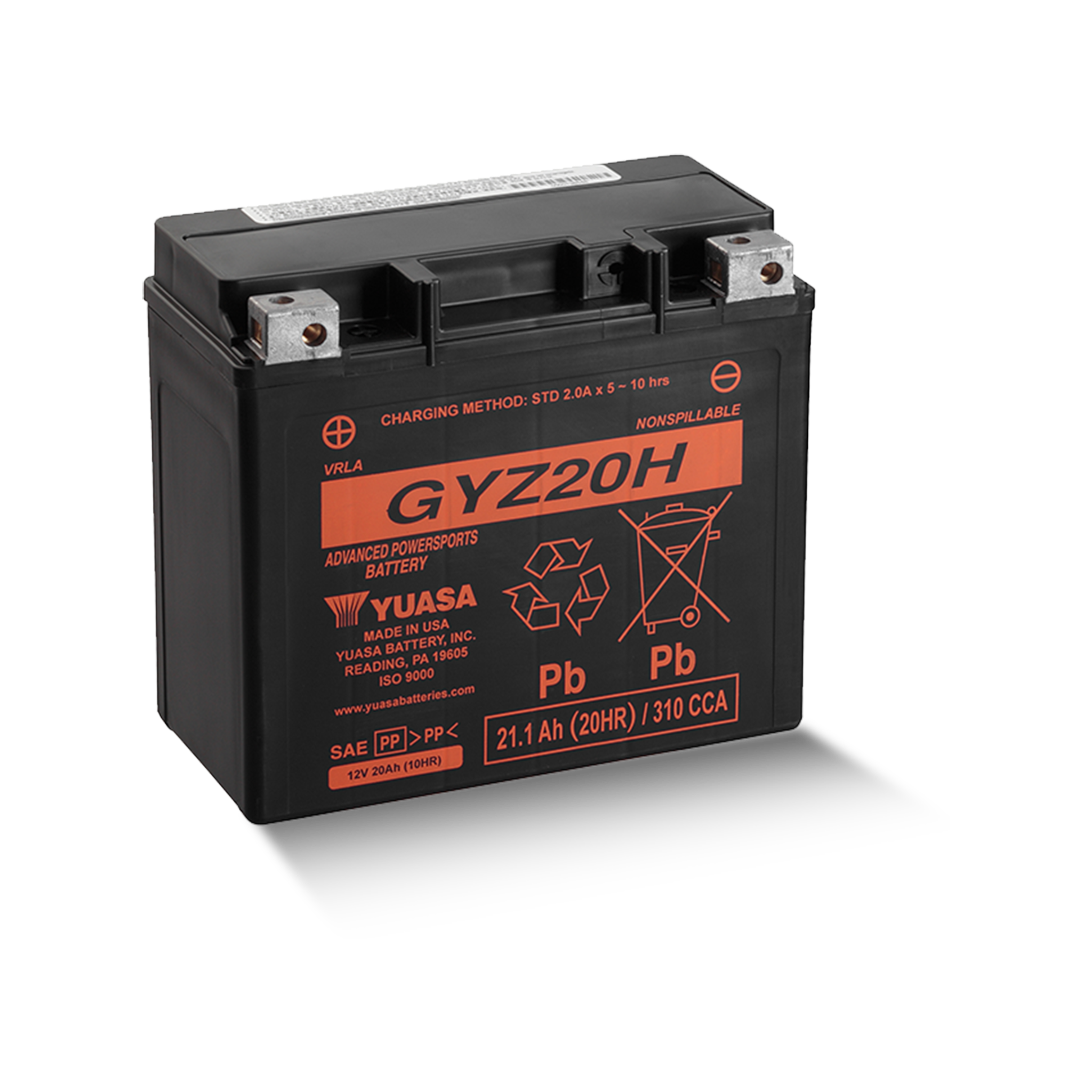 YUASA GYZ20H WC 12V 21,1Ah/C20 - 320A (EN) Motorradbatterie WF