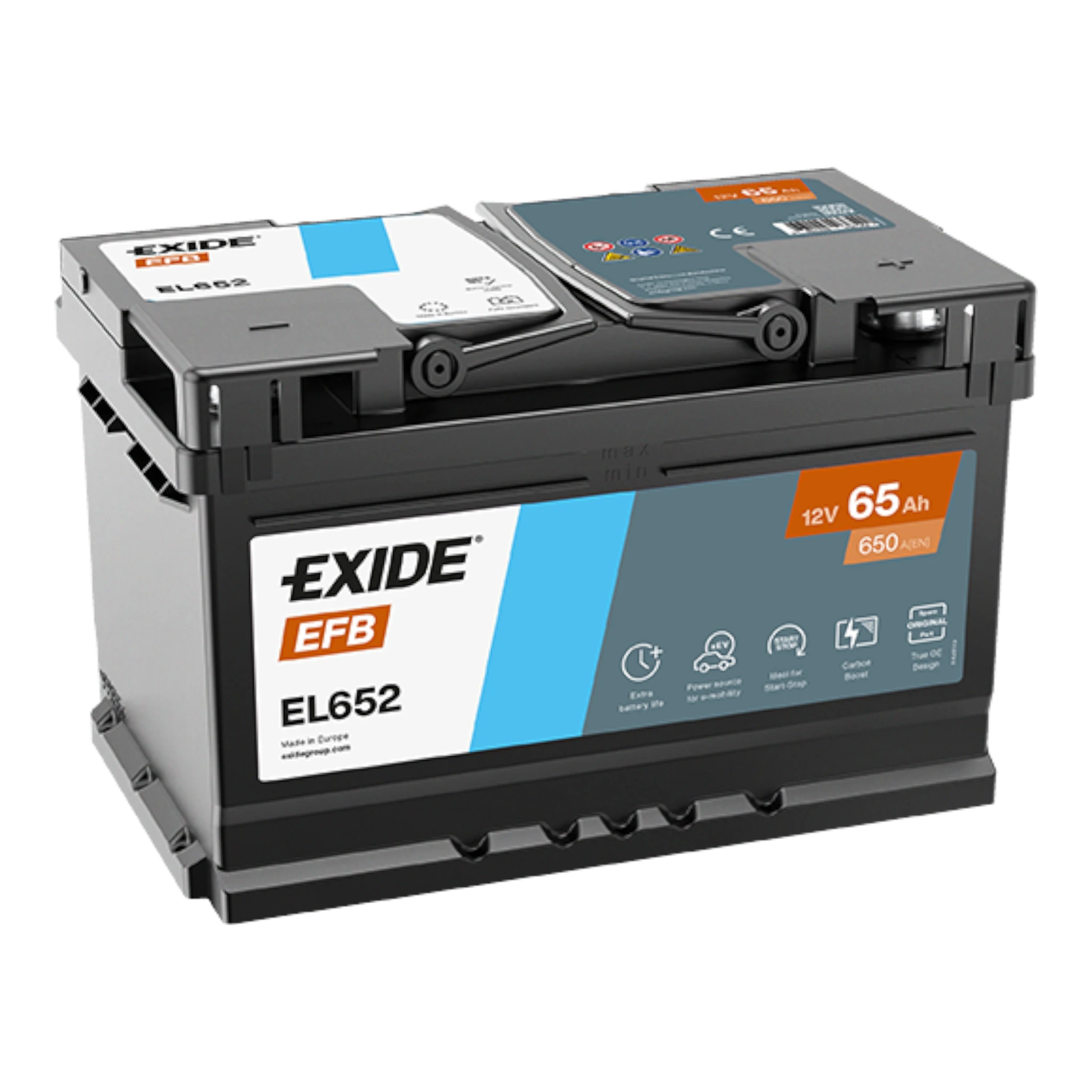 EXIDE EL652 EFB Pb Starterbatterie  12V 65Ah/C20 - 650A(EN) f