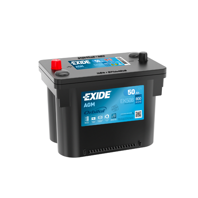 EXIDE EK508 AGM Pb Starterbatterie  12V 50Ah/C20 - 800A(EN)